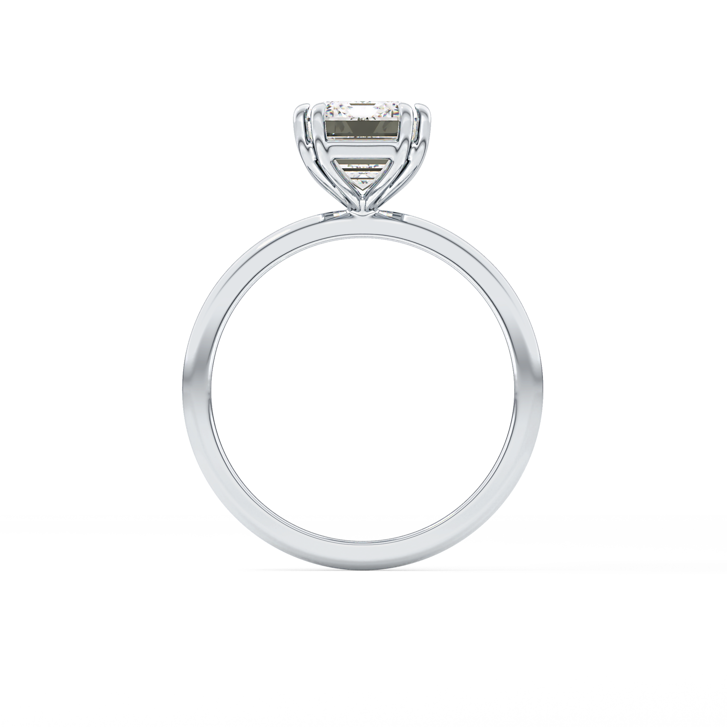 Emerald Cut 2.45 Carat Moissanite Ring – Solitaire Setting in Gold