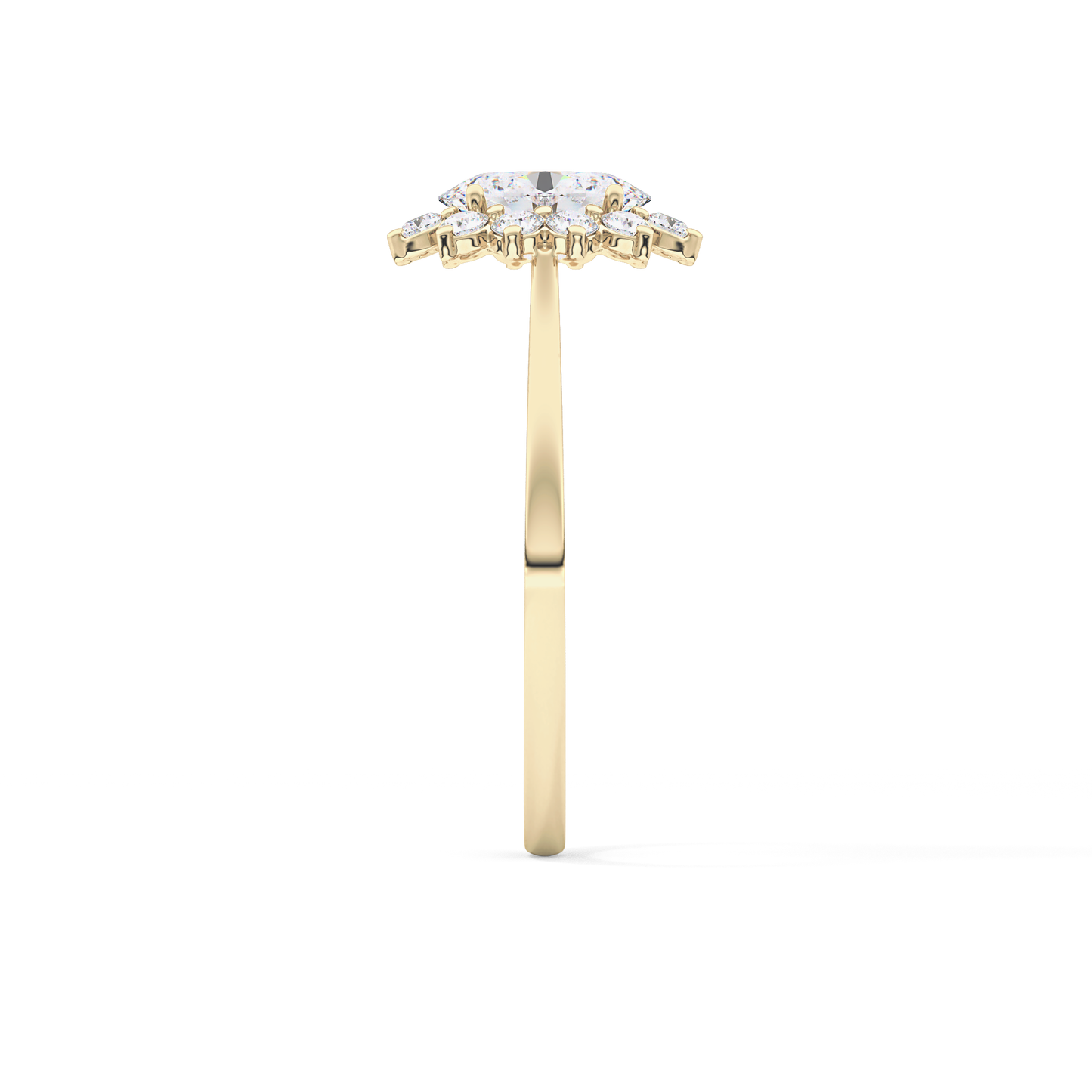 Oval Cut 0.91 Carat Moissanite Ring – Halo Setting in Gold