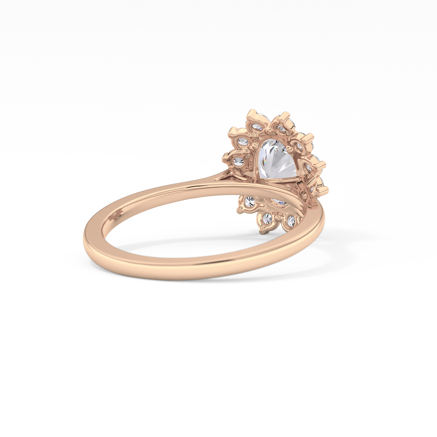 Oval Cut 0.91 Carat Moissanite Ring – Halo Setting in Gold