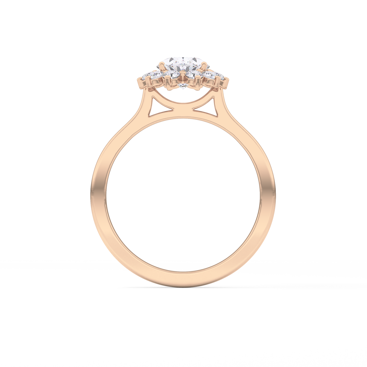 Oval Cut 0.91 Carat Moissanite Ring – Halo Setting in Gold
