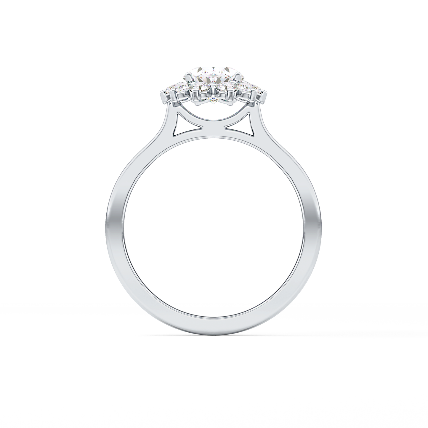 Oval Cut 0.91 Carat Moissanite Ring – Halo Setting in Gold