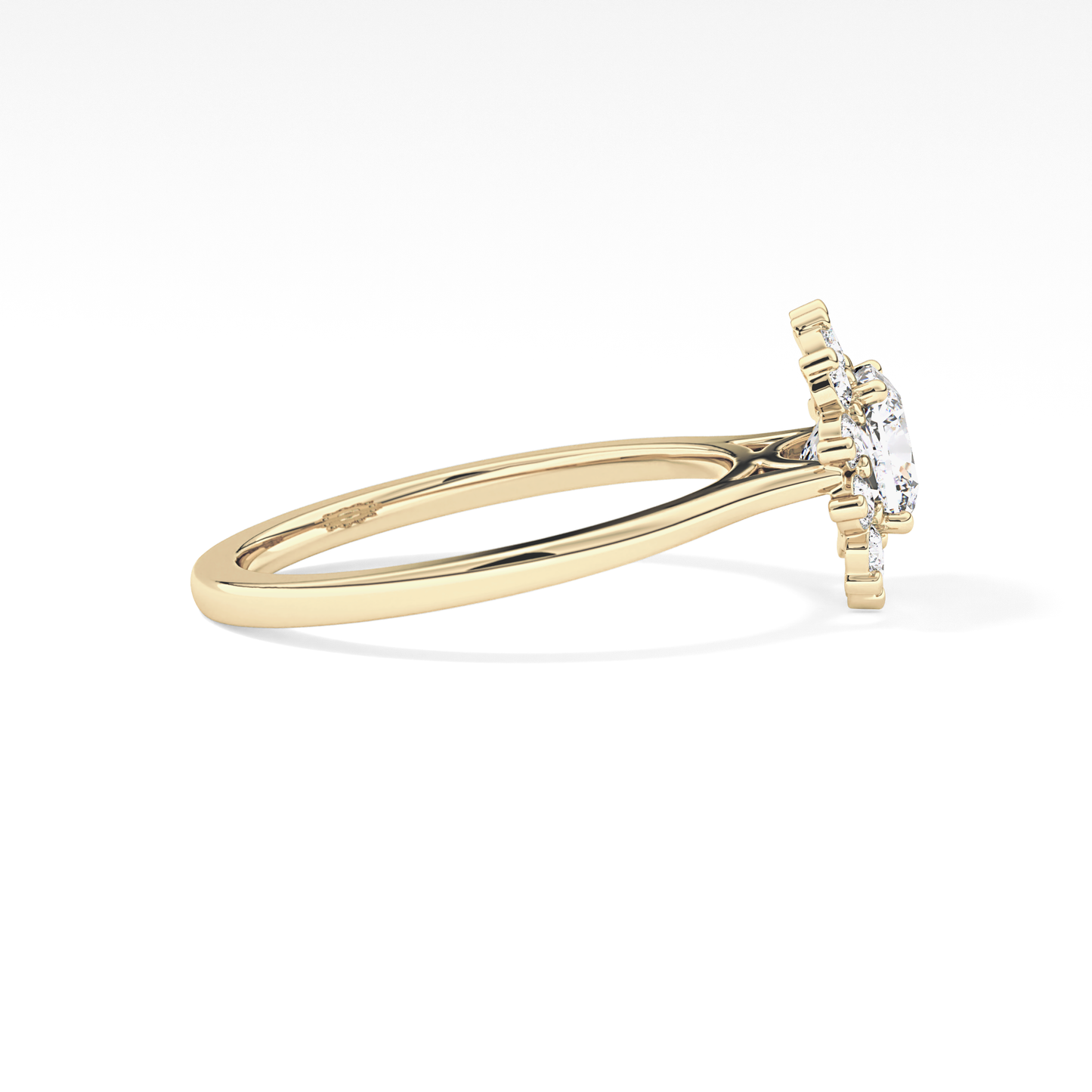Cushion Cut 0.86 Carat Moissanite Ring – Halo Setting in Gold