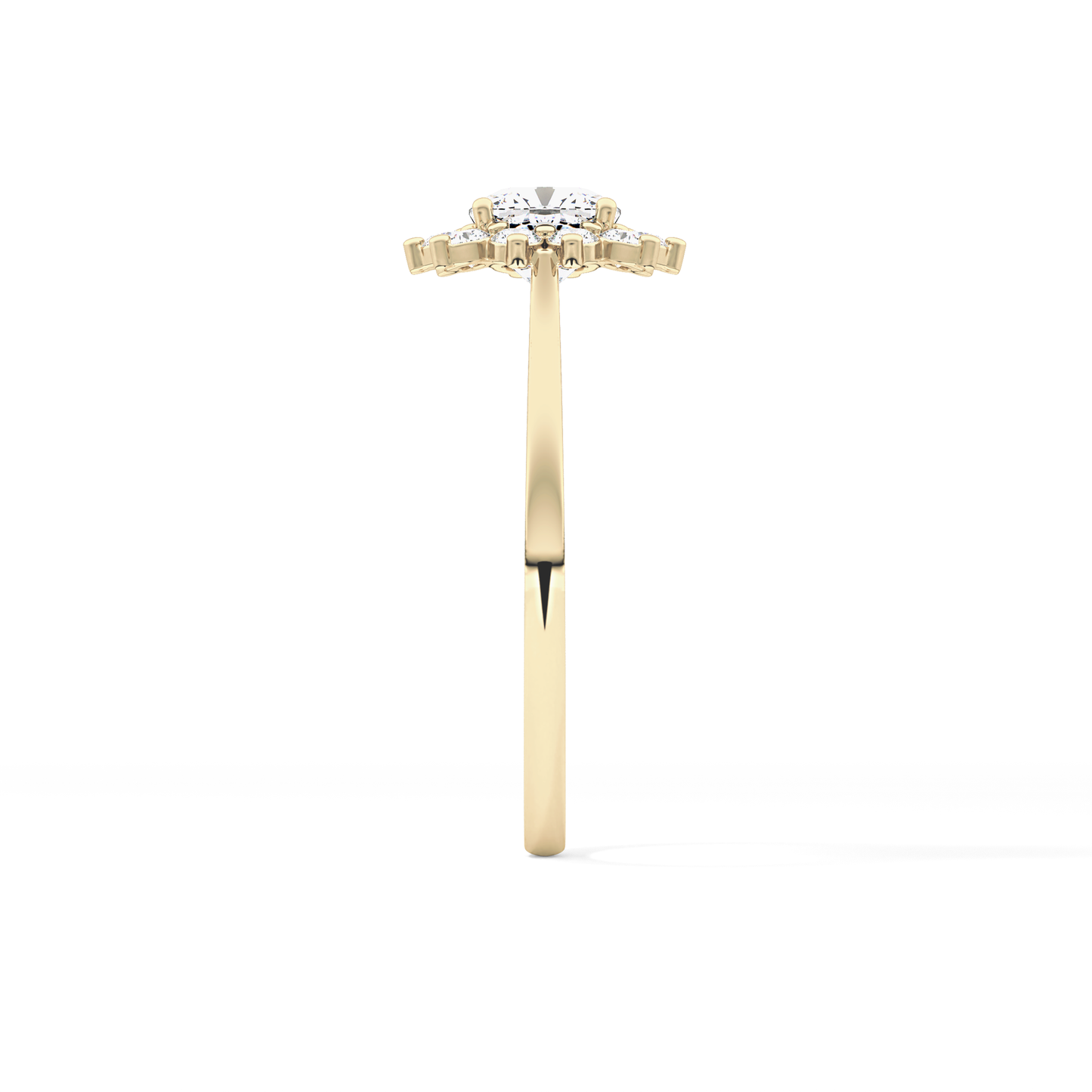 Cushion Cut 0.86 Carat Moissanite Ring – Halo Setting in Gold