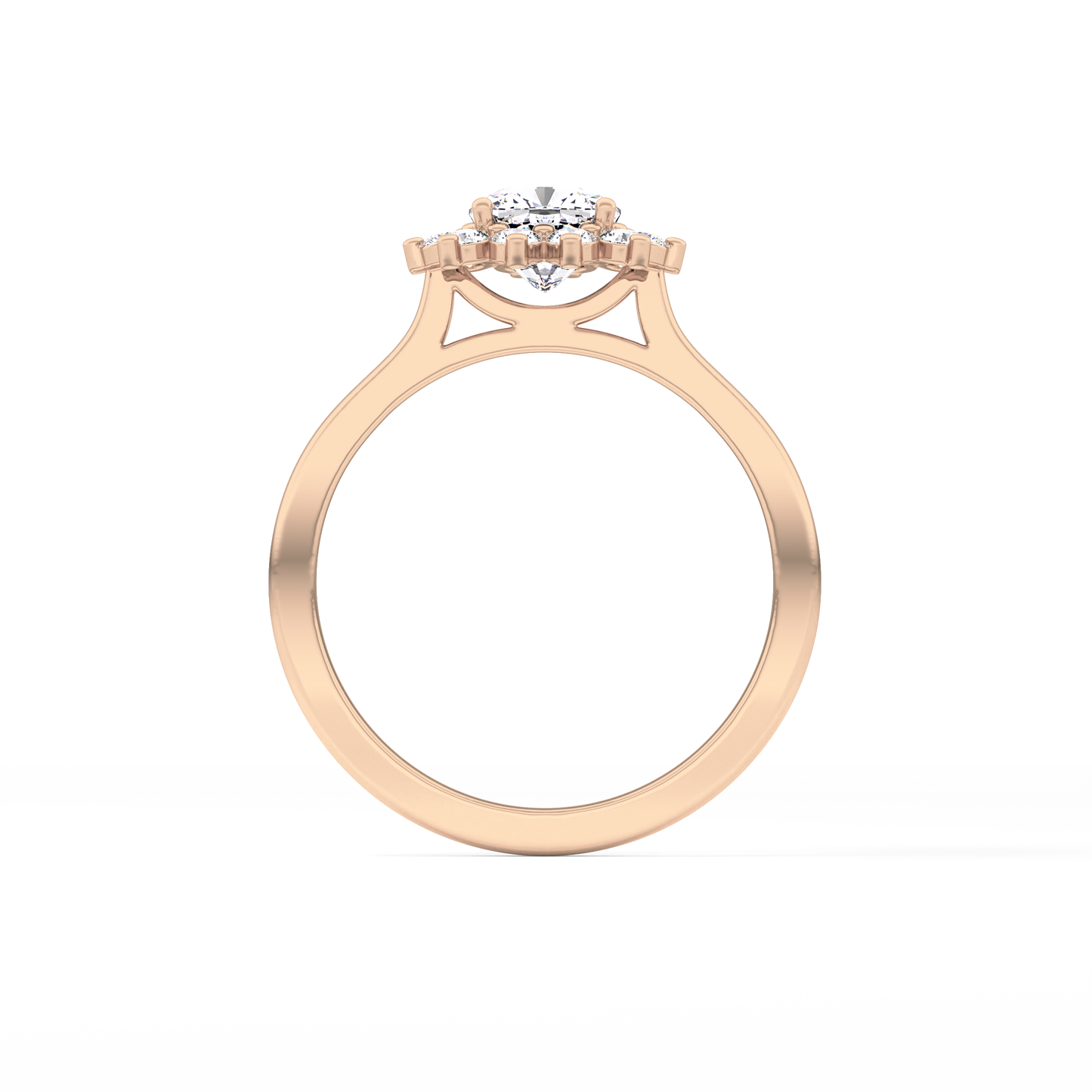 Cushion Cut 0.86 Carat Moissanite Ring – Halo Setting in Gold