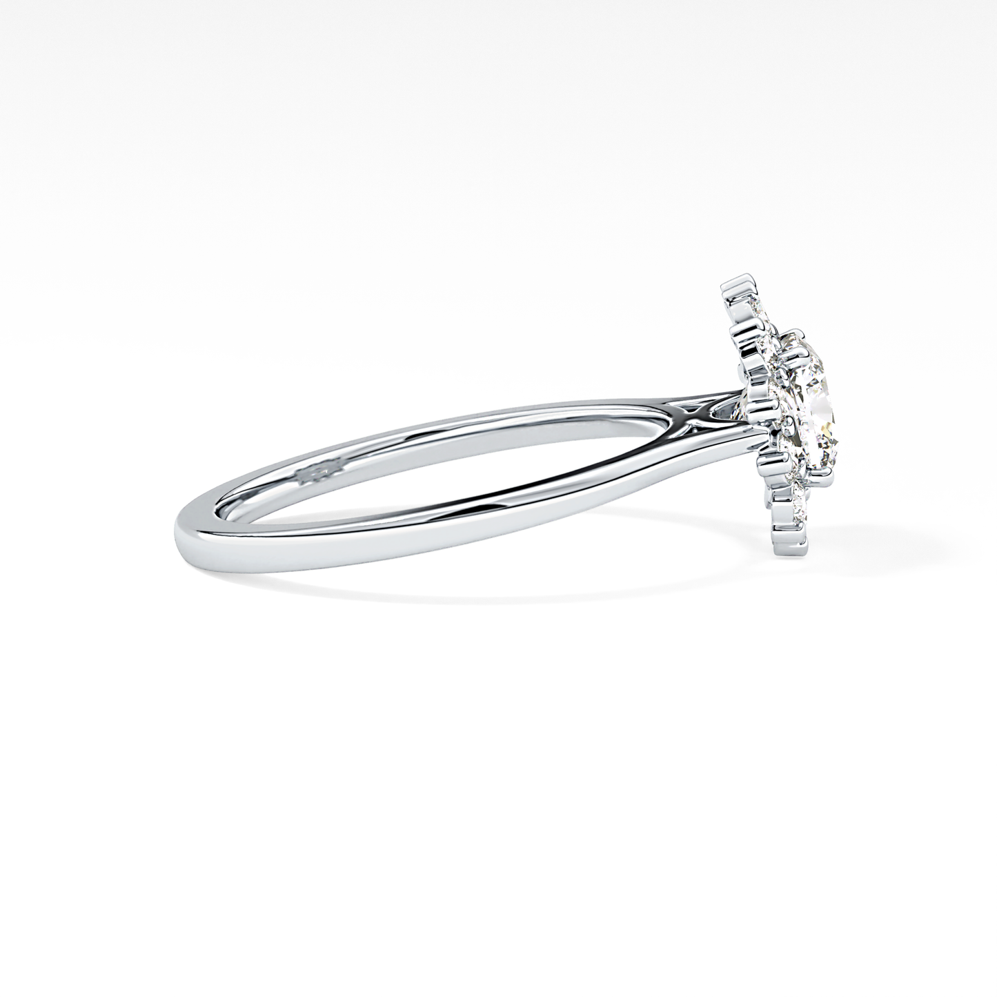 Cushion Cut 0.86 Carat Moissanite Ring – Halo Setting in Gold