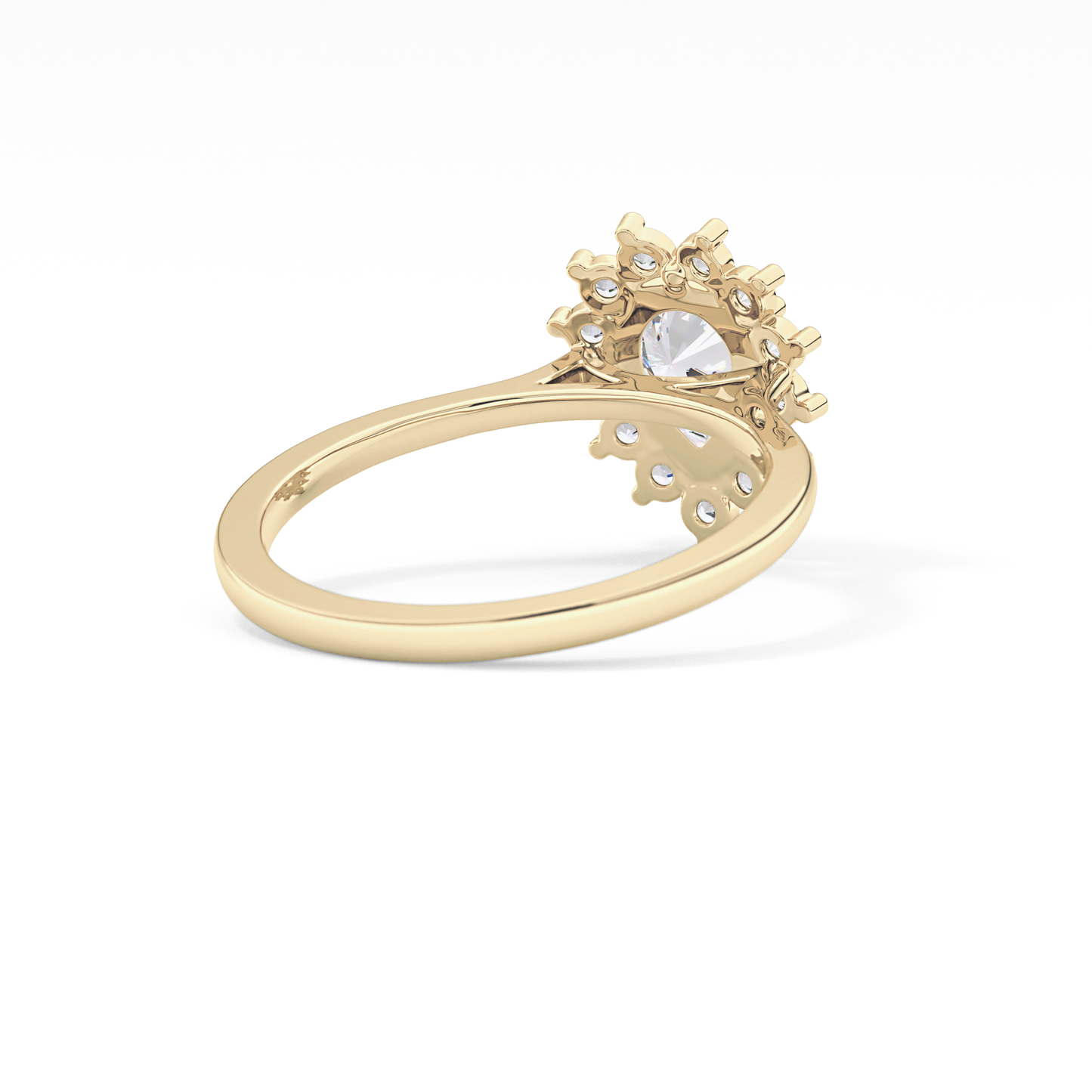 Pear Cut 0.81 Carat Moissanite Ring – Halo Setting in Gold