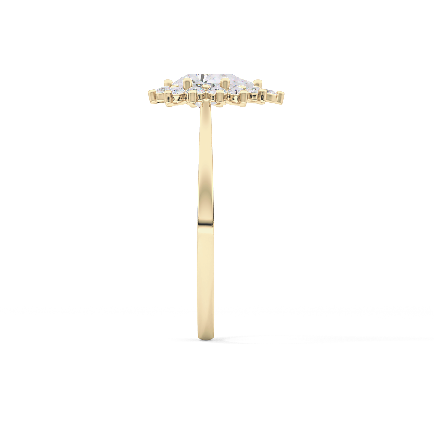 Pear Cut 0.81 Carat Moissanite Ring – Halo Setting in Gold