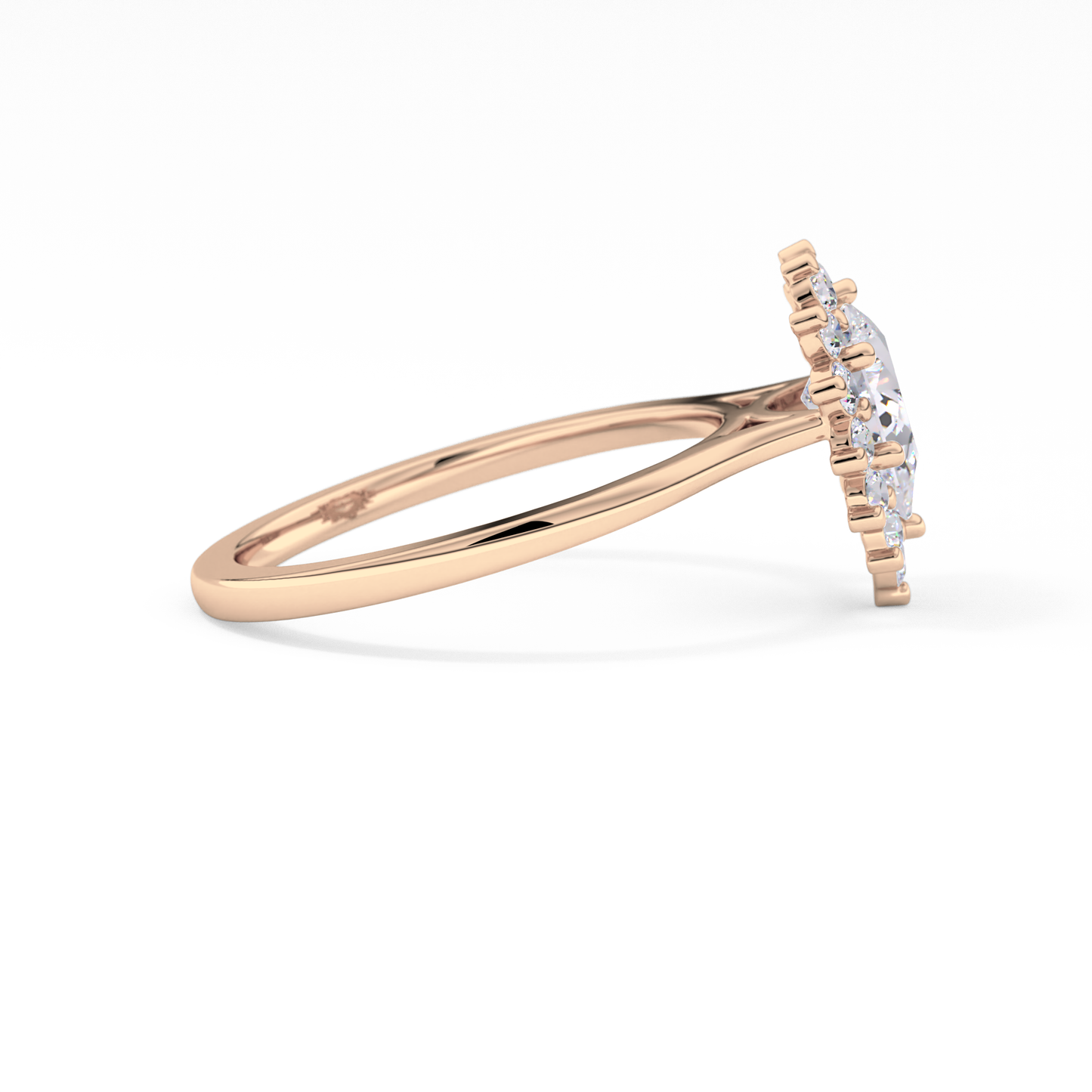 Pear Cut 0.81 Carat Moissanite Ring – Halo Setting in Gold