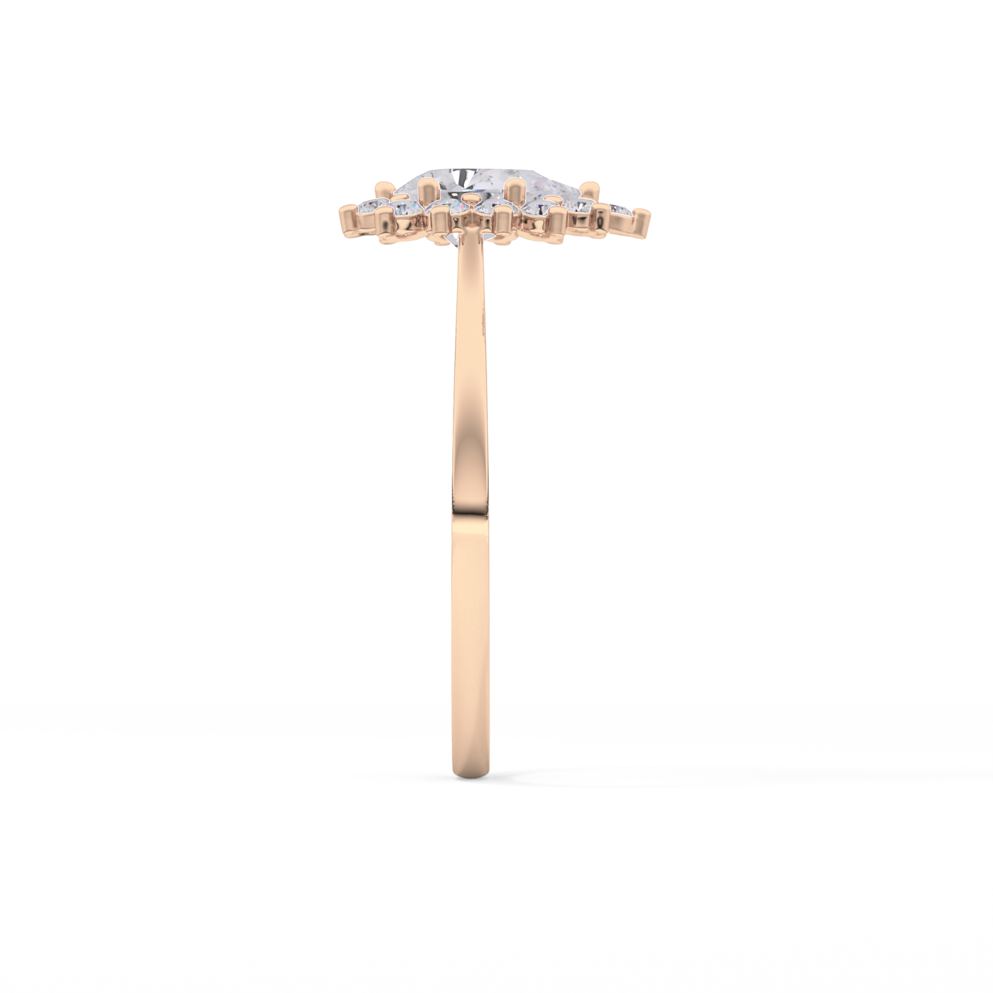 Pear Cut 0.81 Carat Moissanite Ring – Halo Setting in Gold