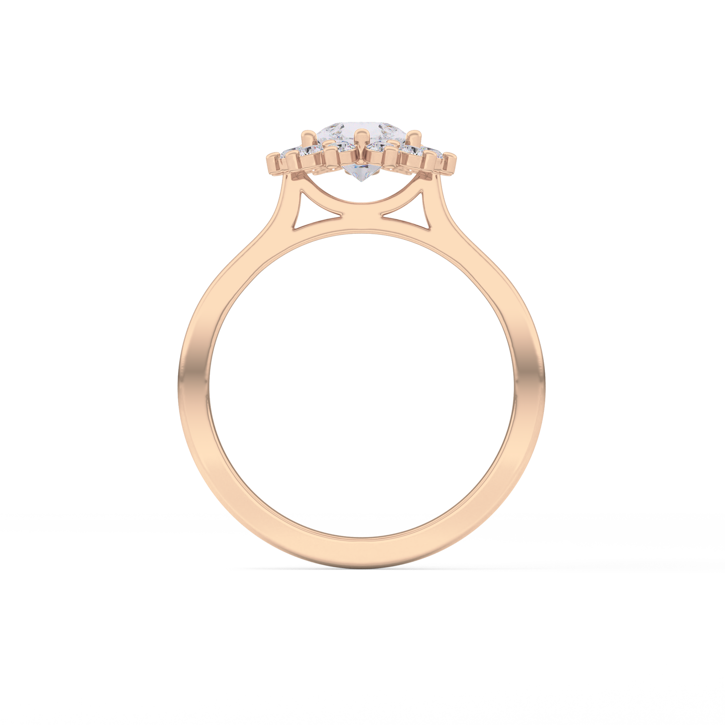 Pear Cut 0.81 Carat Moissanite Ring – Halo Setting in Gold