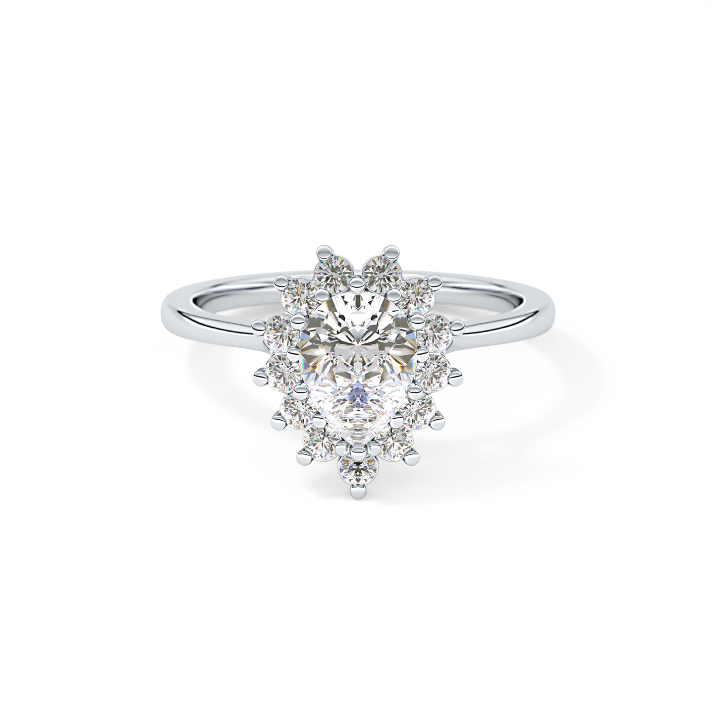 Pear Cut 0.81 Carat Moissanite Ring – Halo Setting in Gold