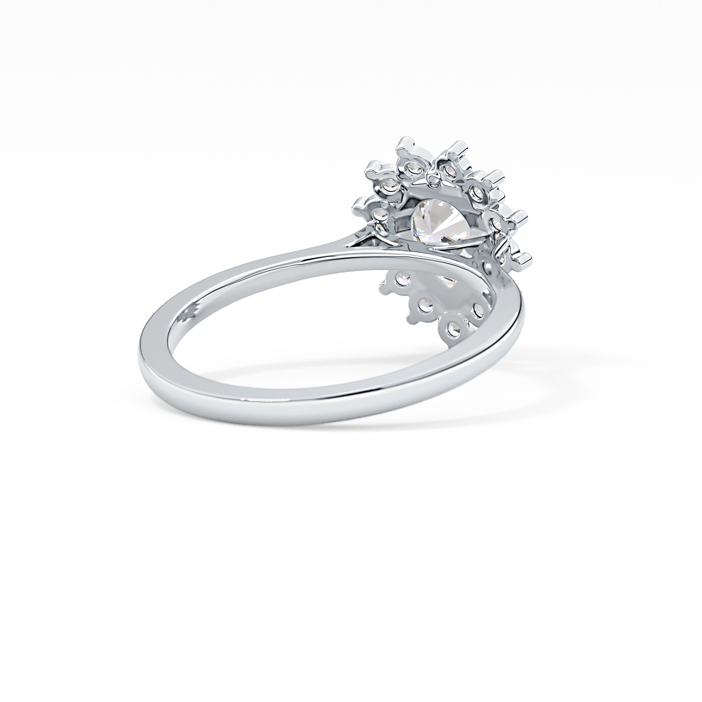 Pear Cut 0.81 Carat Moissanite Ring – Halo Setting in Gold