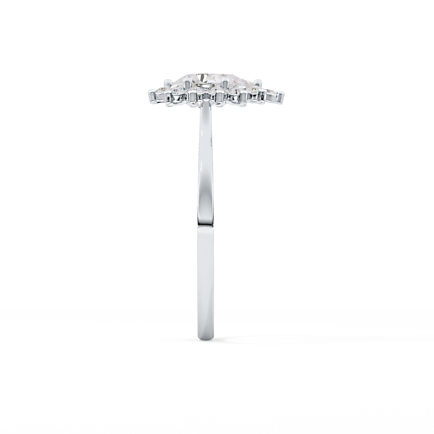 Pear Cut 0.81 Carat Moissanite Ring – Halo Setting in Gold
