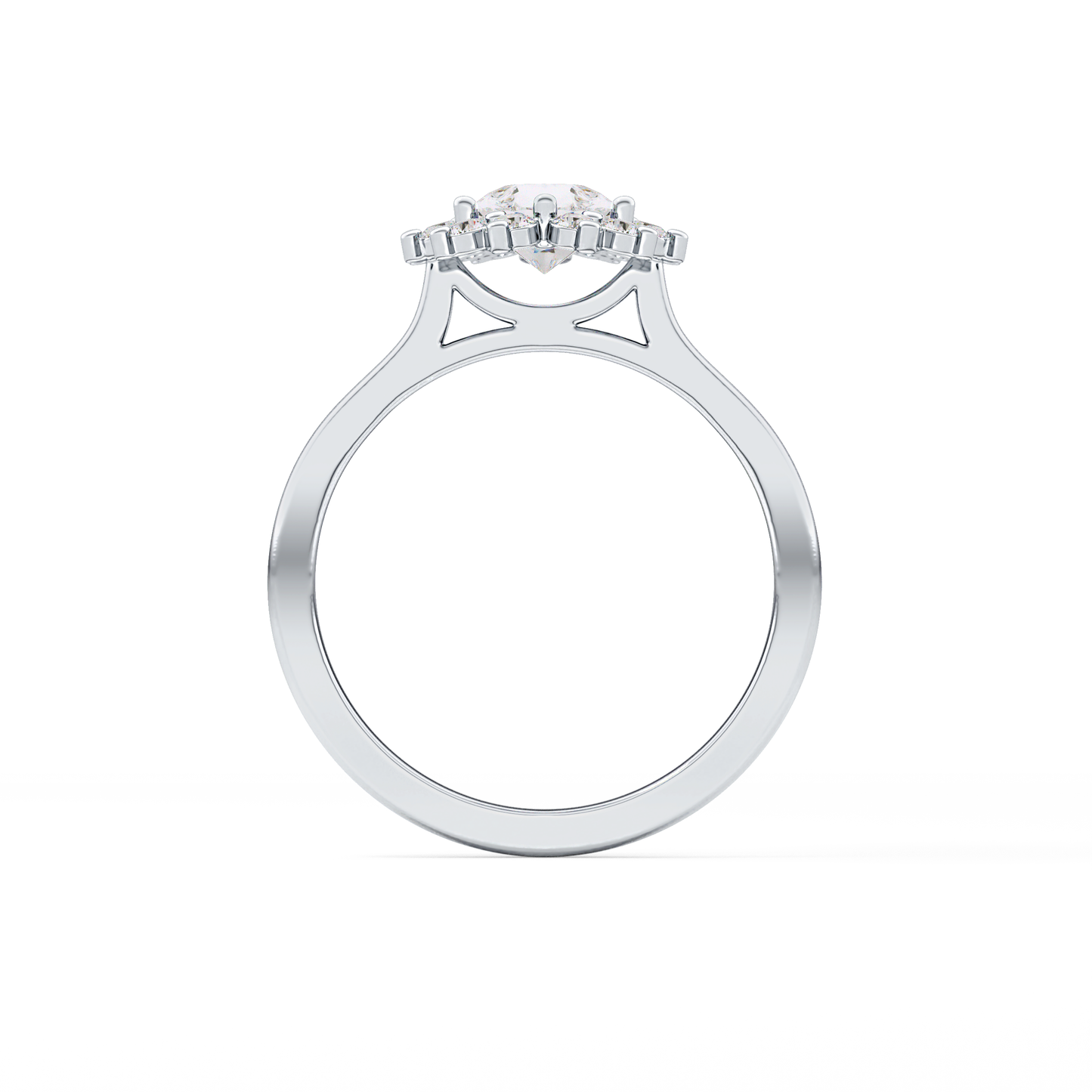 Pear Cut 0.81 Carat Moissanite Ring – Halo Setting in Gold
