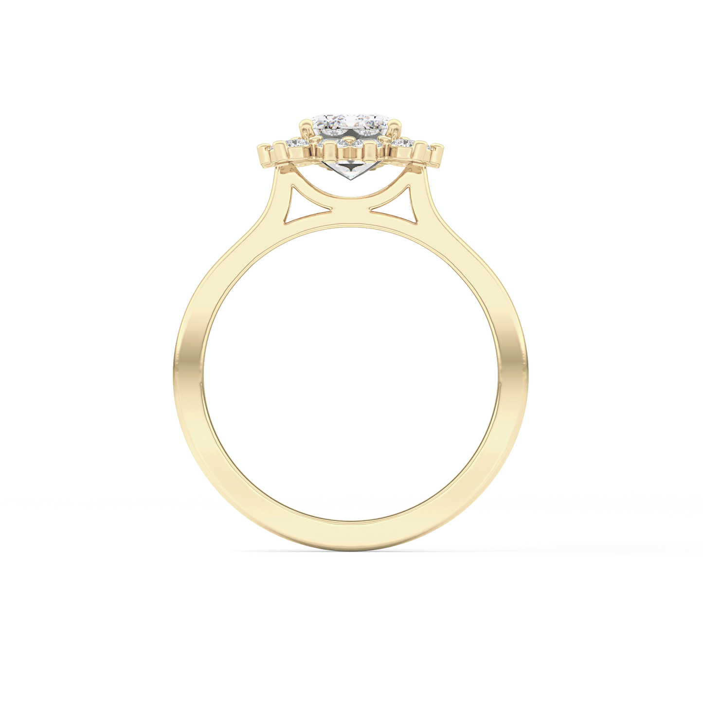 Emerald Cut 1.31 Carat Moissanite Ring – Halo Setting in Gold