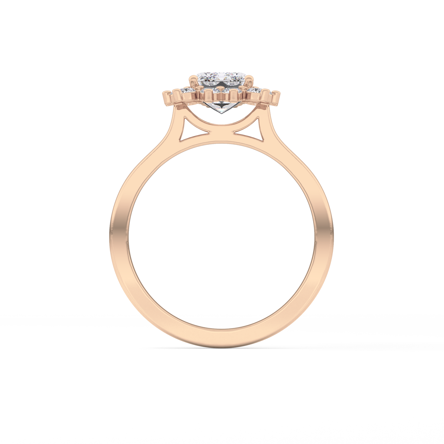Emerald Cut 1.31 Carat Moissanite Ring – Halo Setting in Gold