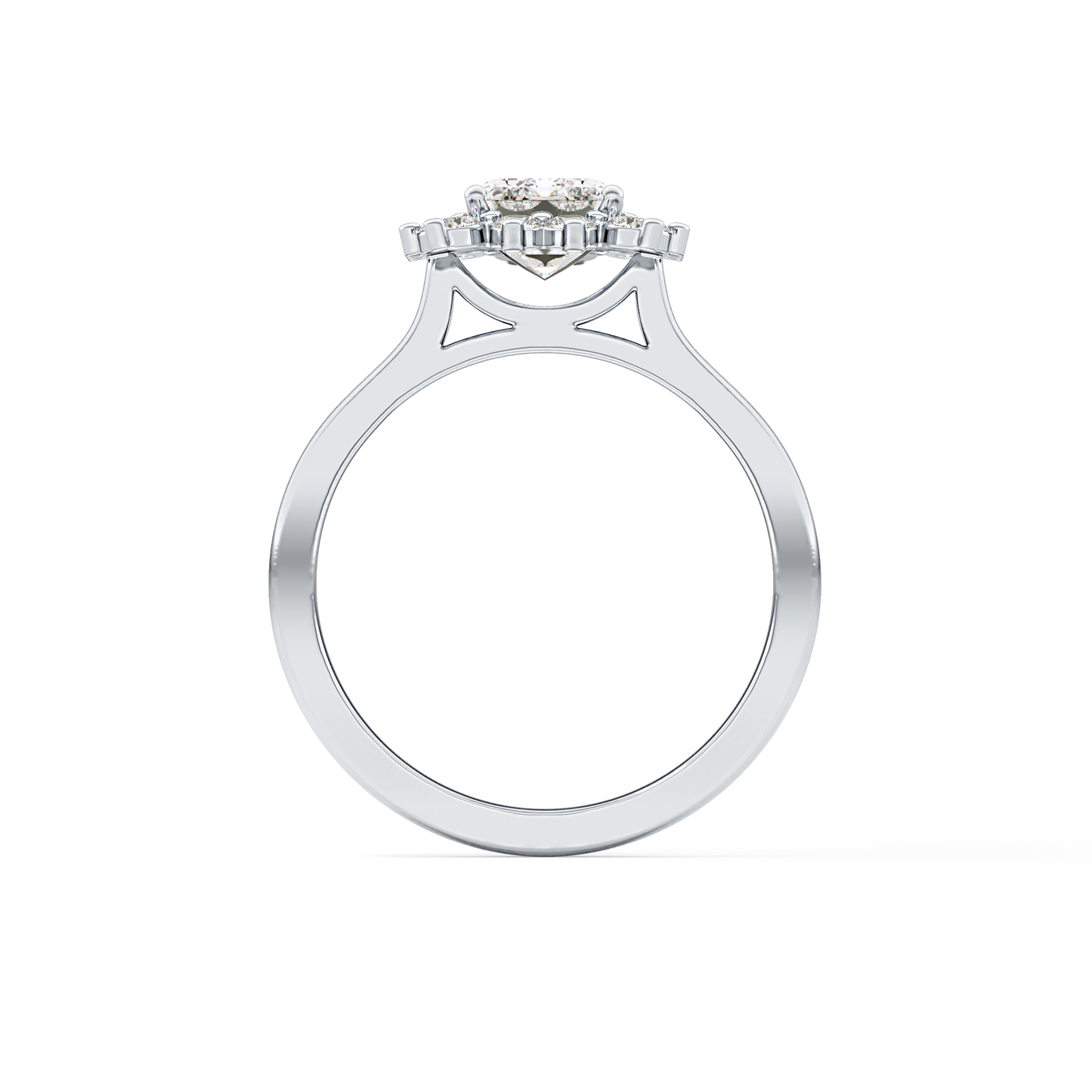 Emerald Cut 1.31 Carat Moissanite Ring – Halo Setting in Gold 12