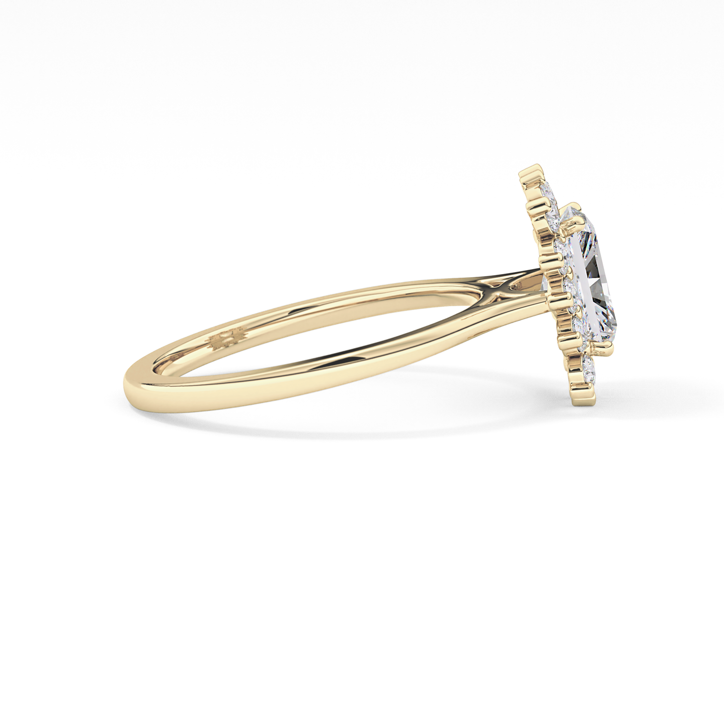 Radiant Cut 1.21 Carat Moissanite Ring – Halo Setting in Gold