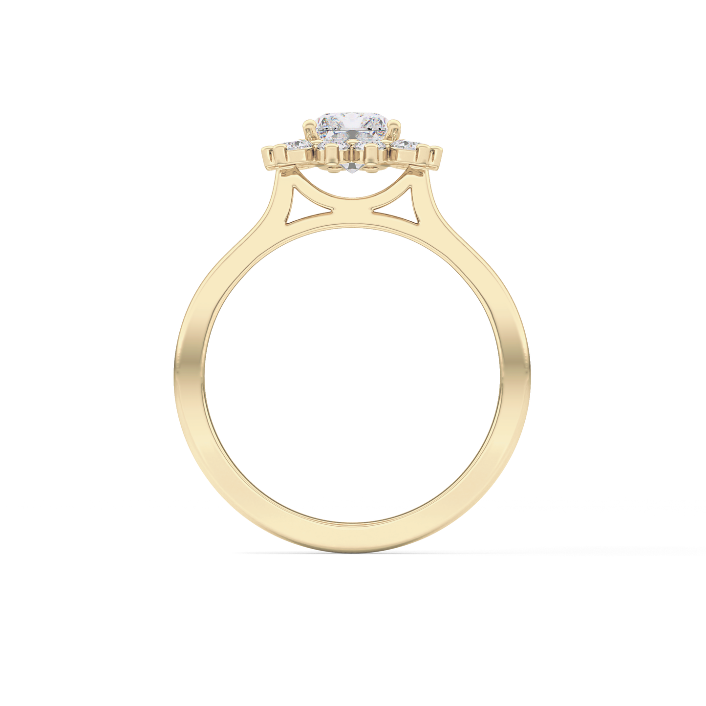 Radiant Cut 1.21 Carat Moissanite Ring – Halo Setting in Gold