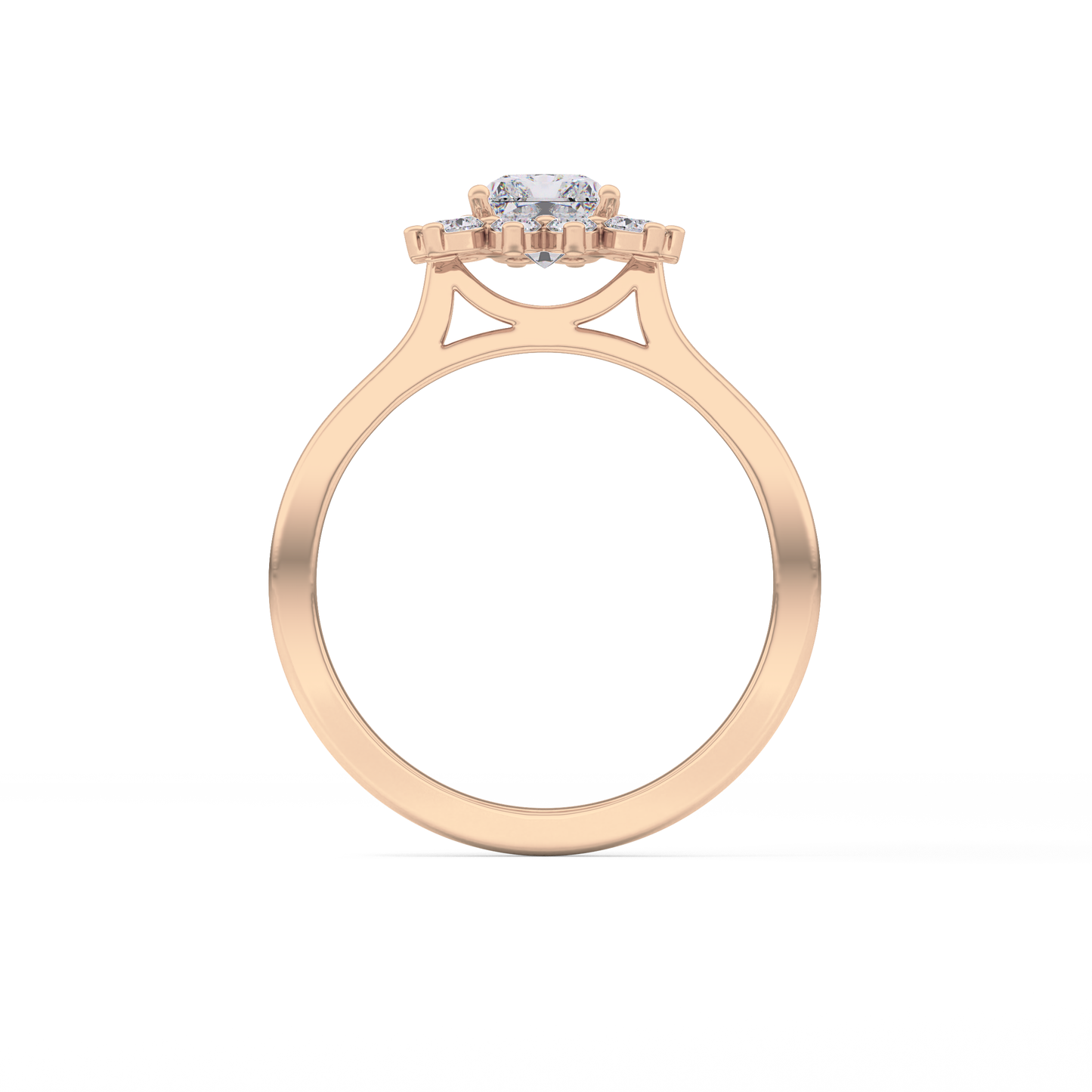 Radiant Cut 1.21 Carat Moissanite Ring – Halo Setting in Gold