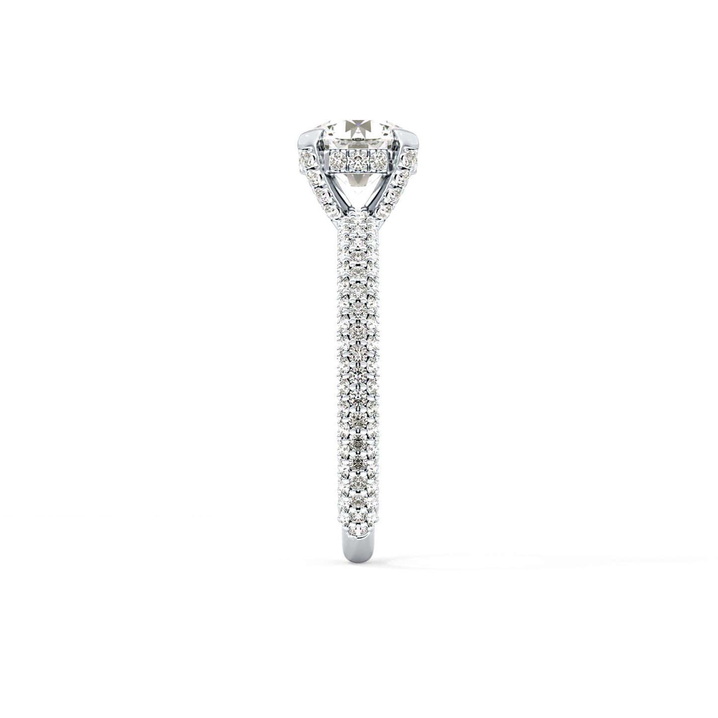 Round Cut 1.03 Carat Moissanite Ring – Halo and Pave Setting in Gold