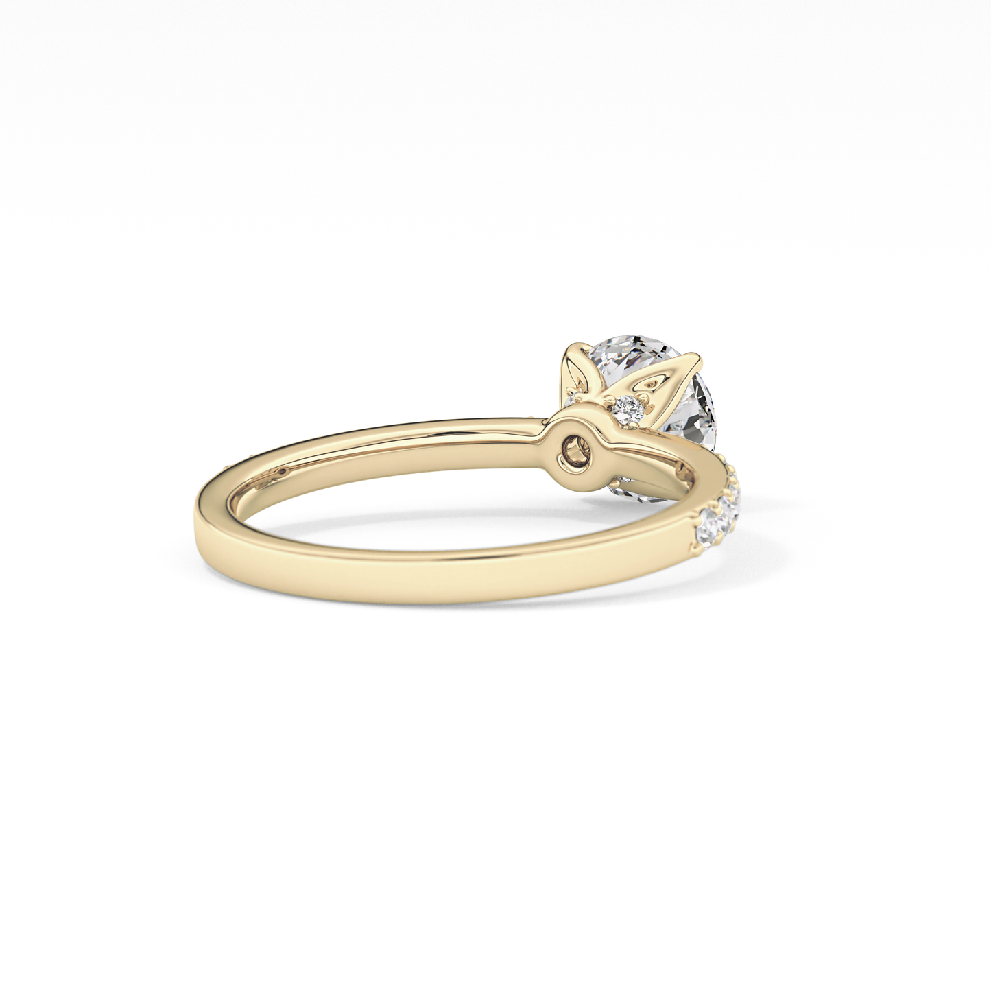 Round Cut 1.05 Carat Moissanite Ring – Pave Setting in Gold