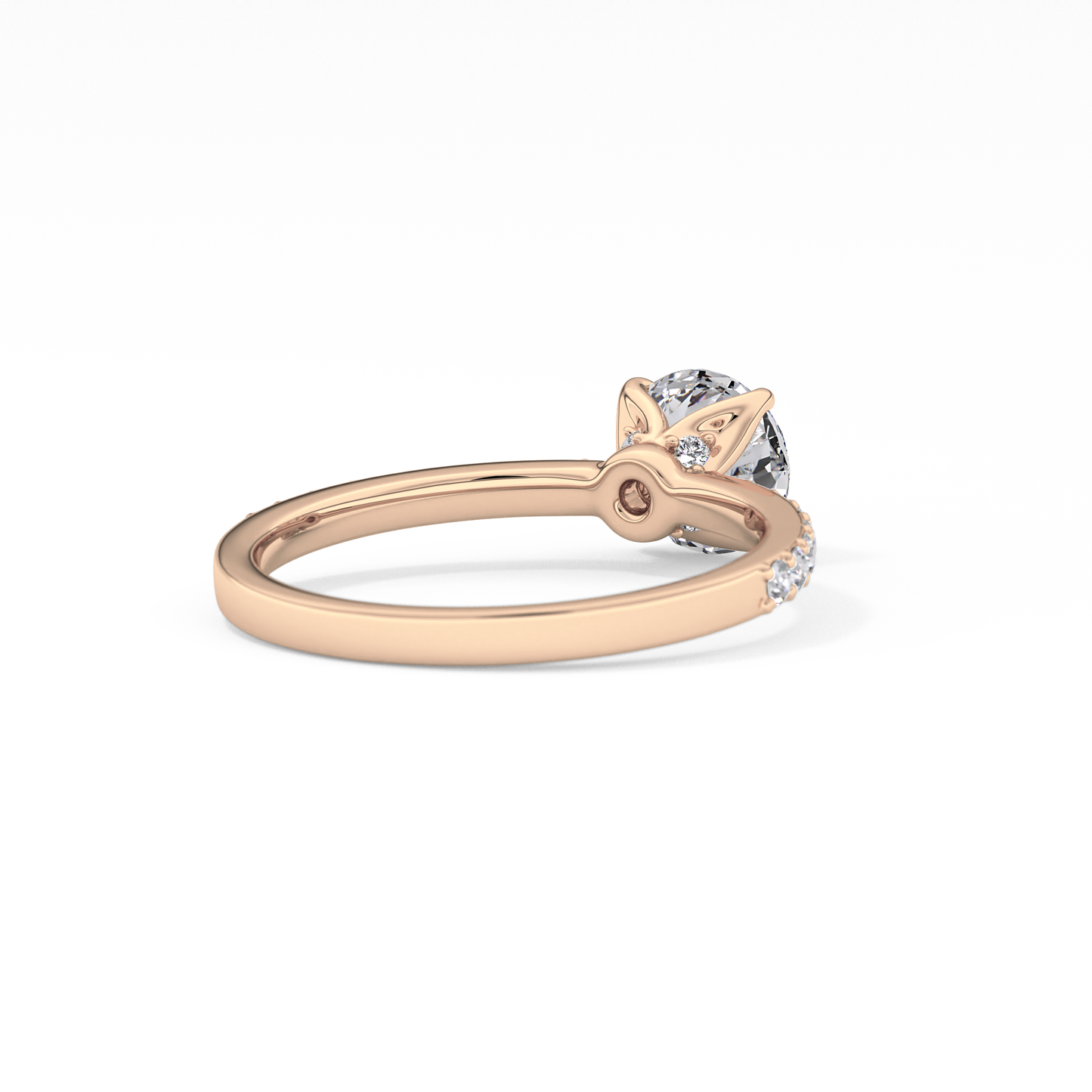 Round Cut 1.05 Carat Moissanite Ring – Pave Setting in Gold