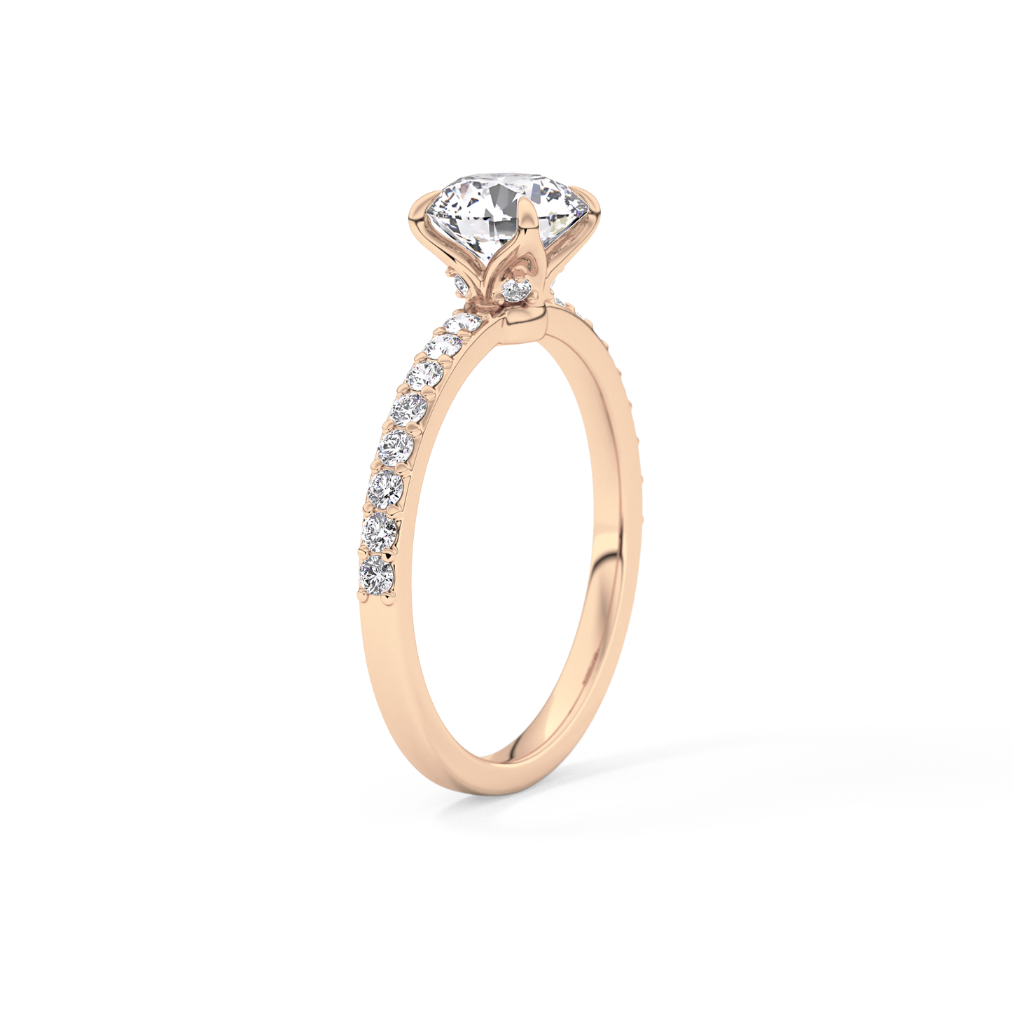 Round Cut 1.05 Carat Moissanite Ring – Pave Setting in Gold