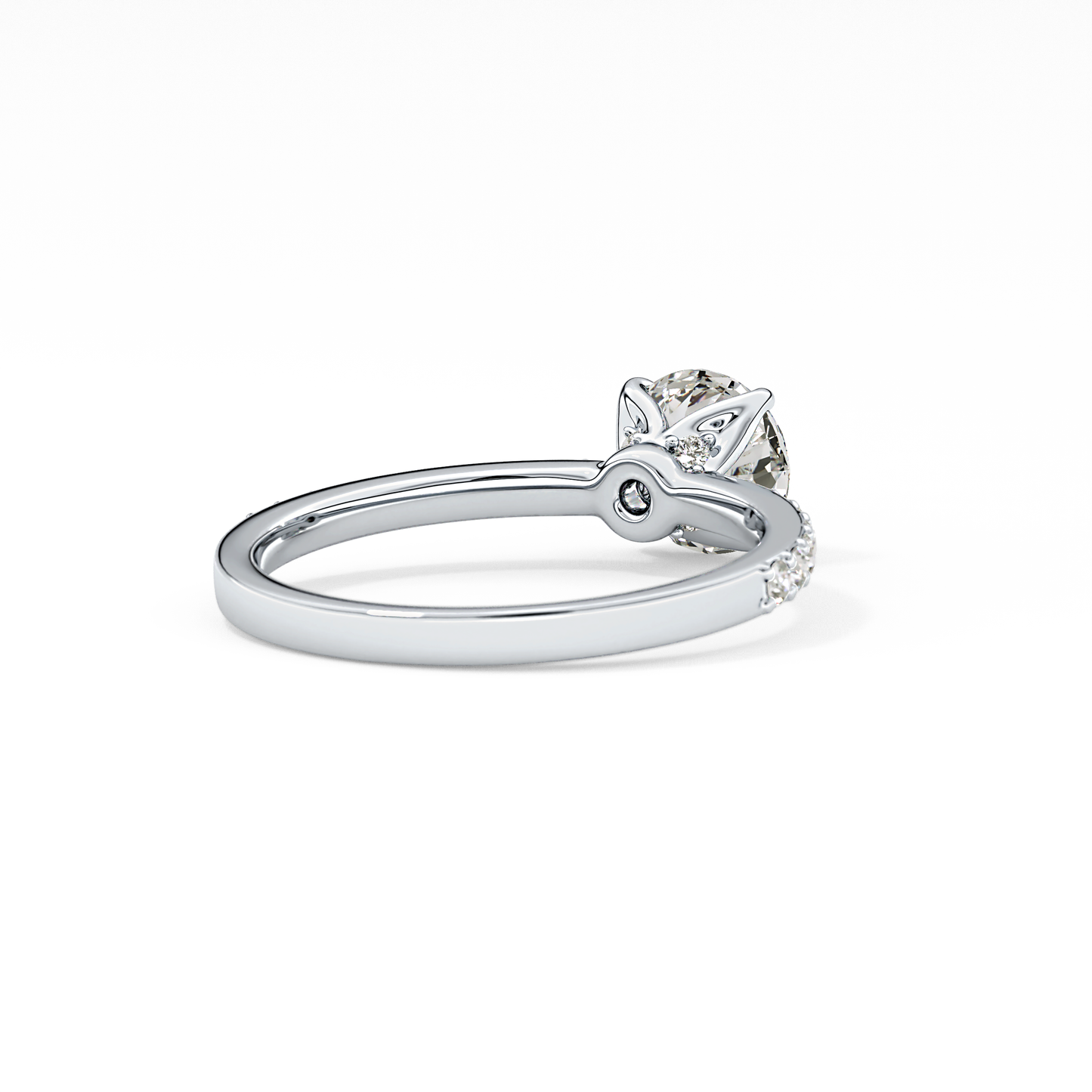 Round Cut 1.05 Carat Moissanite Ring – Pave Setting in Gold