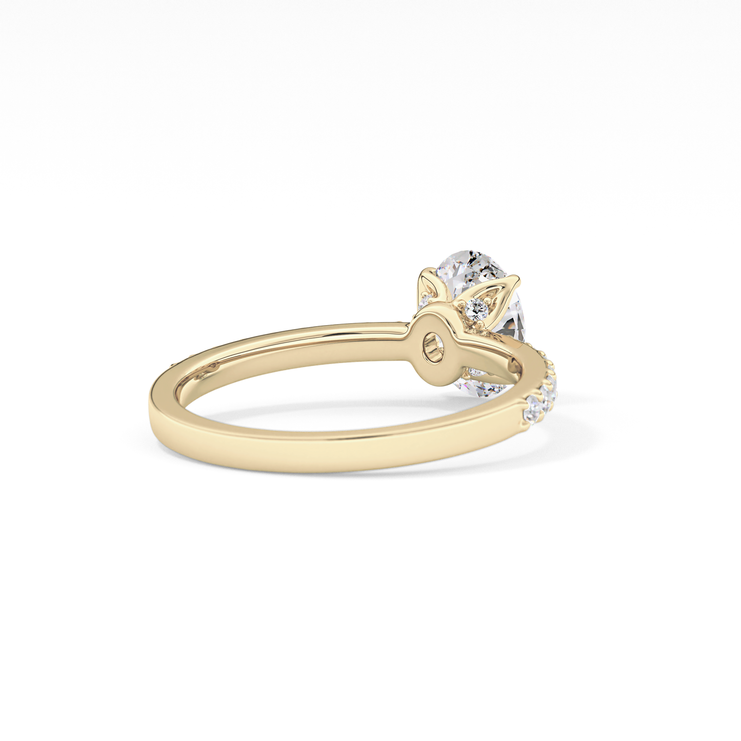 Oval Cut 0.83 Carat Moissanite Ring – Pave Setting in Gold
