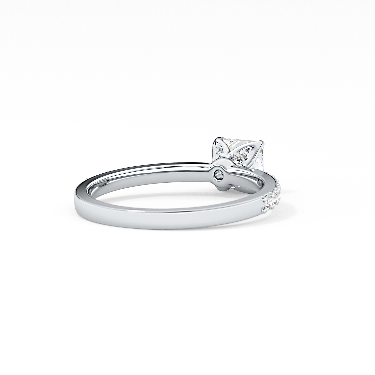 Princess Cut 0.78 Carat Moissanite Ring – Pave Setting in Gold