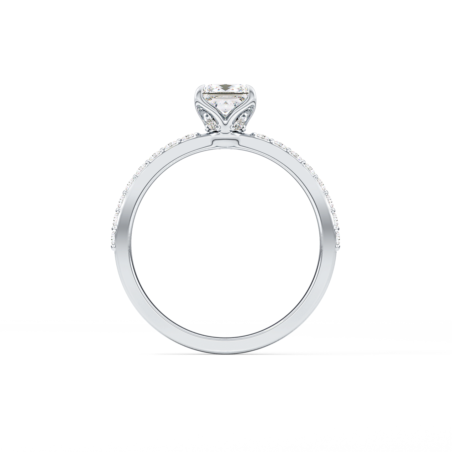 Princess Cut 0.78 Carat Moissanite Ring – Pave Setting in Gold