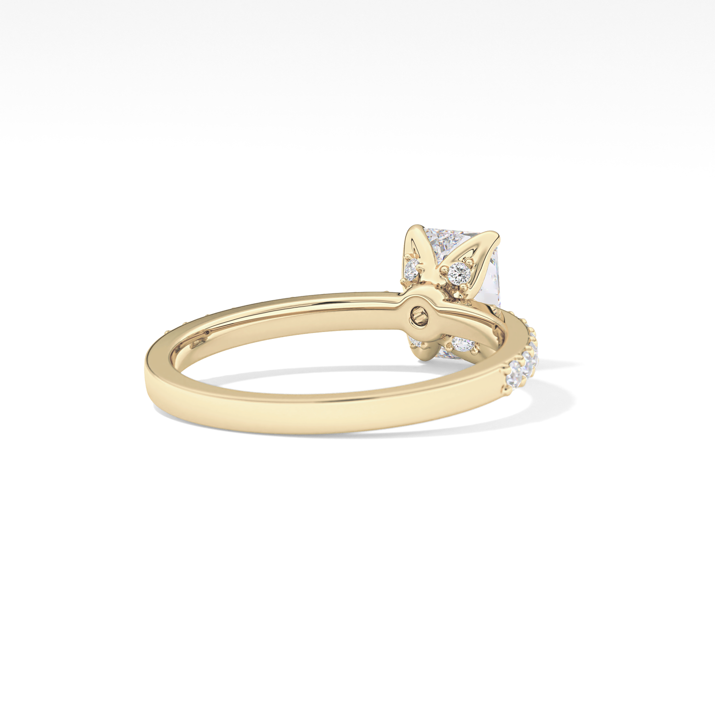 Radiant Cut 1.21 Carat Moissanite Ring – Pave Setting in Gold