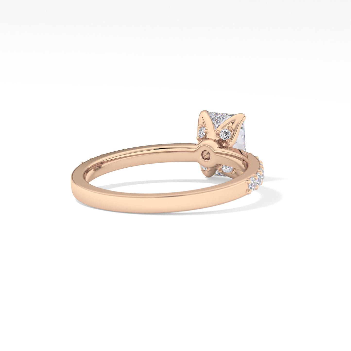 Radiant Cut 1.21 Carat Moissanite Ring – Pave Setting in Gold
