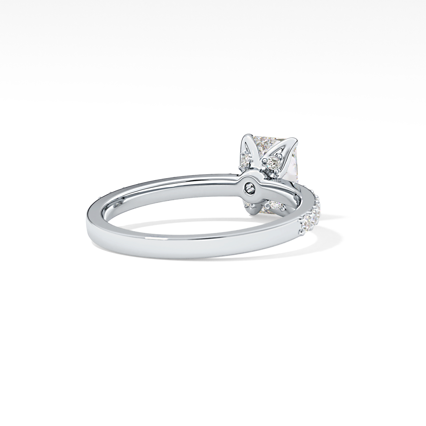 Radiant Cut 1.21 Carat Moissanite Ring – Pave Setting in Gold