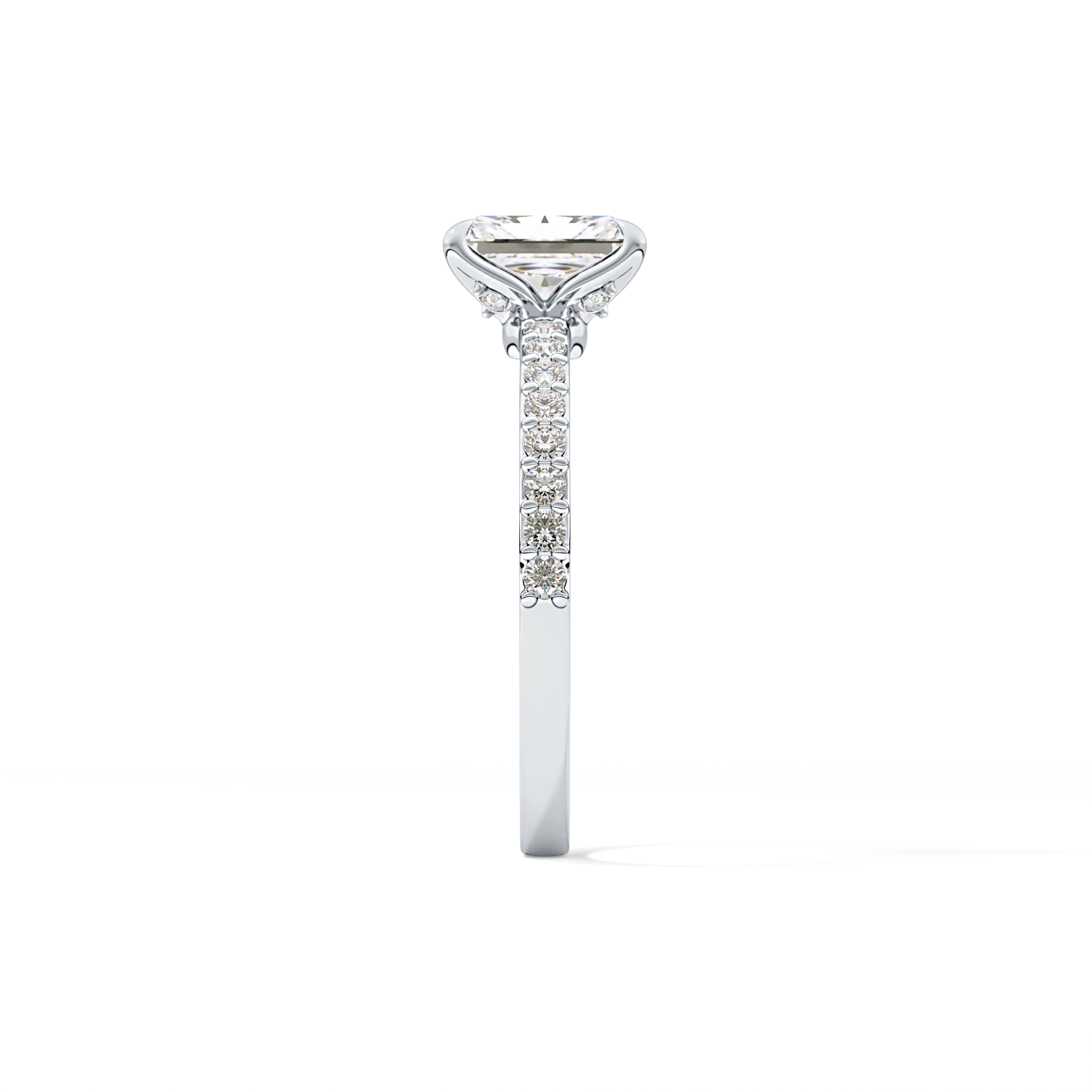 Radiant Cut 1.21 Carat Moissanite Ring – Pave Setting in Gold