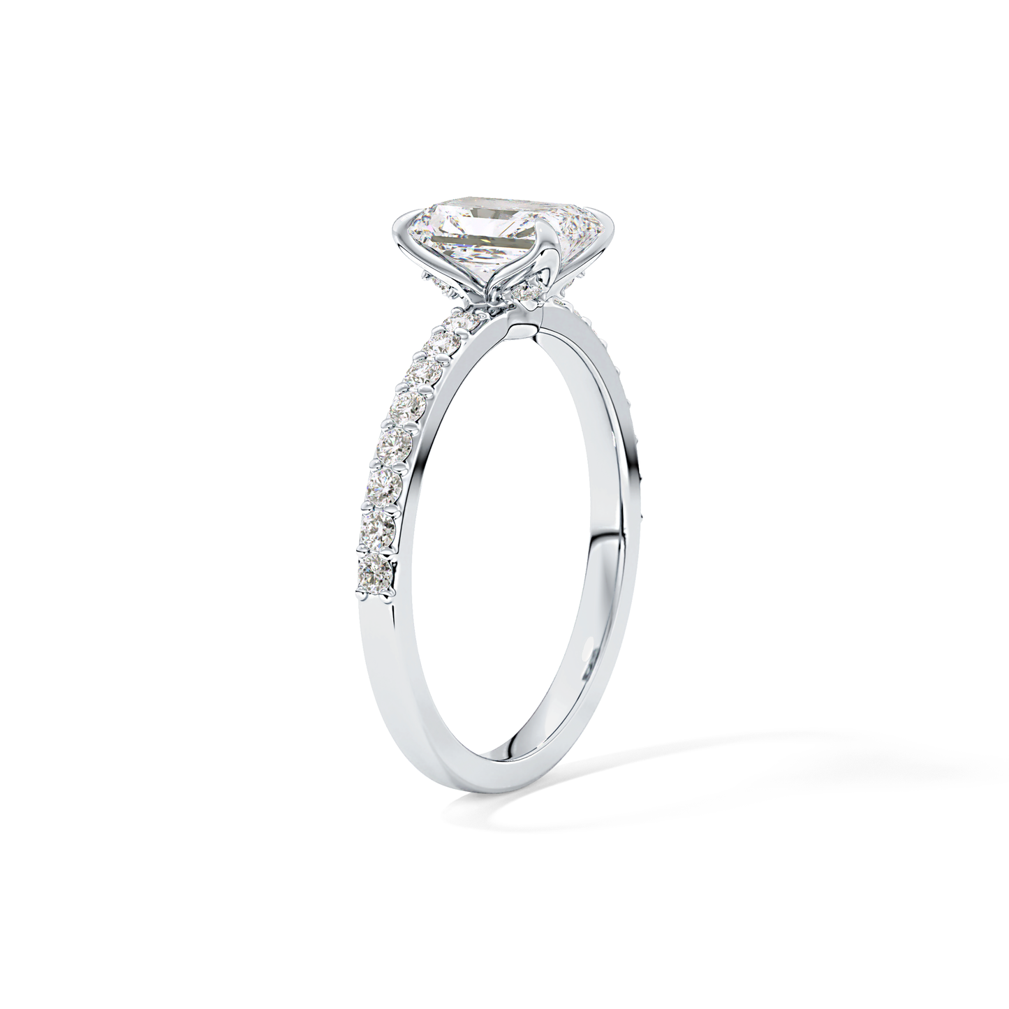 Radiant Cut 1.21 Carat Moissanite Ring – Pave Setting in Gold