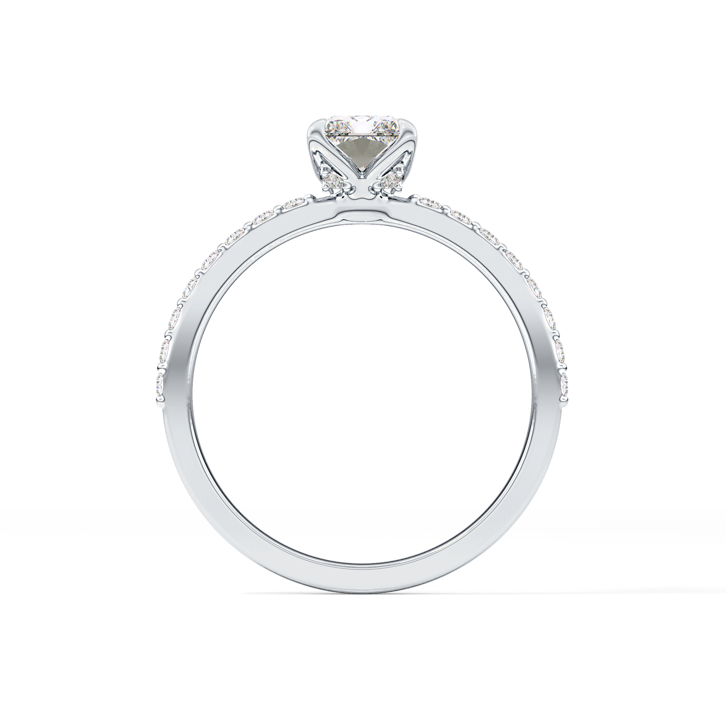 Radiant Cut 1.21 Carat Moissanite Ring – Pave Setting in Gold