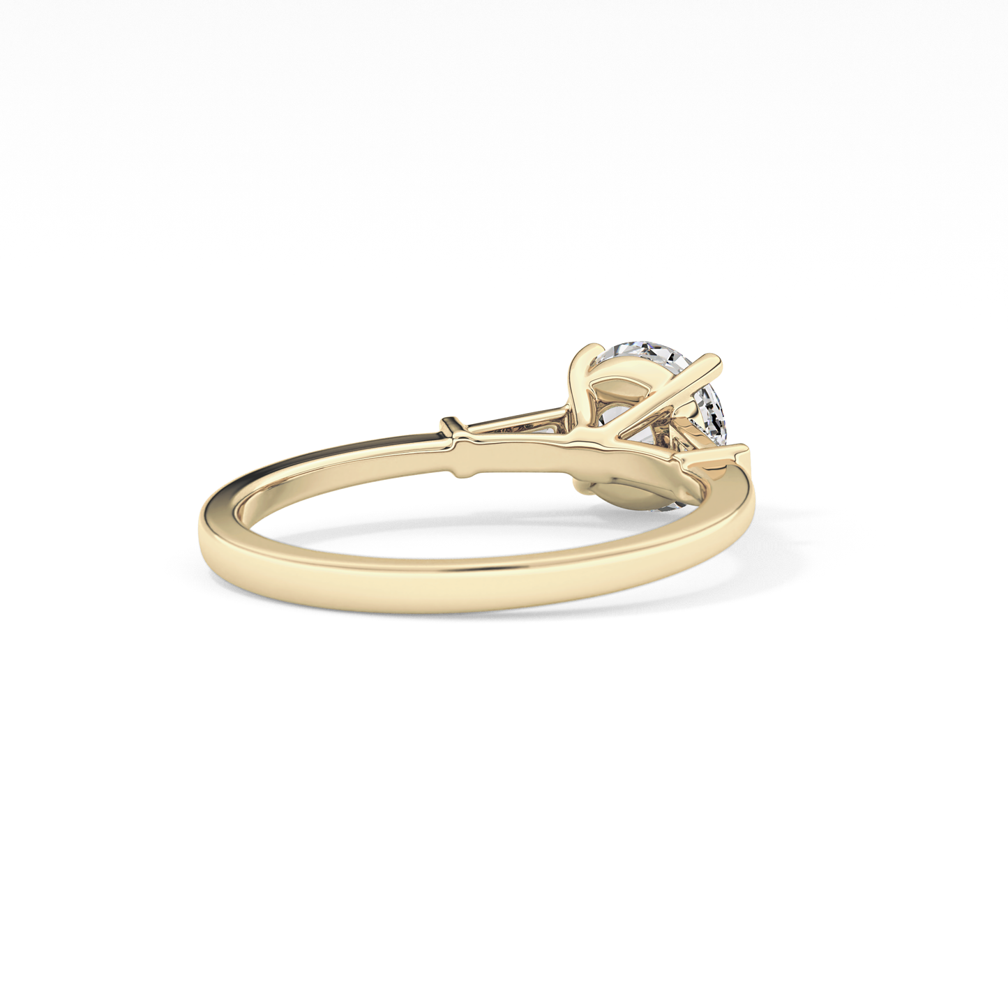 Round Cut 1.03 Carat Moissanite Ring – Three Stones Setting in Gold