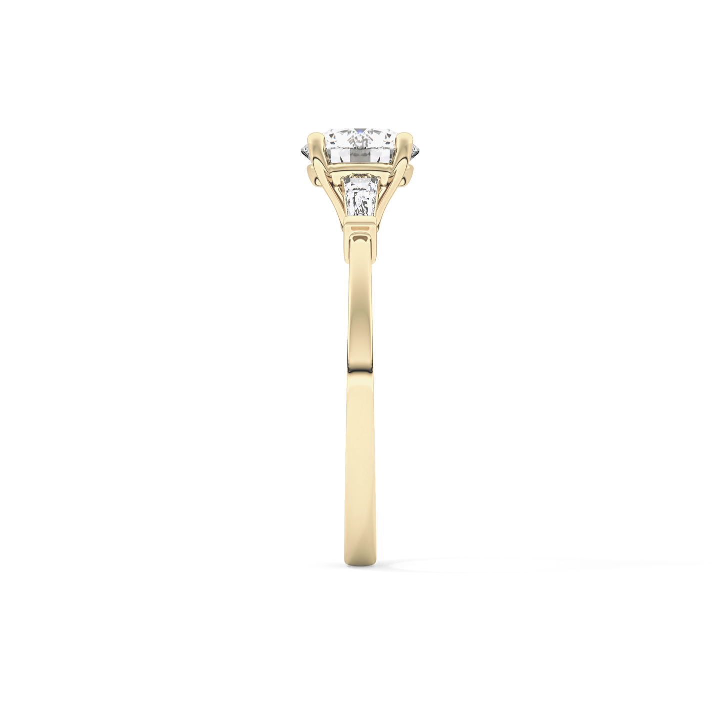 Round Cut 1.03 Carat Moissanite Ring – Three Stones Setting in Gold