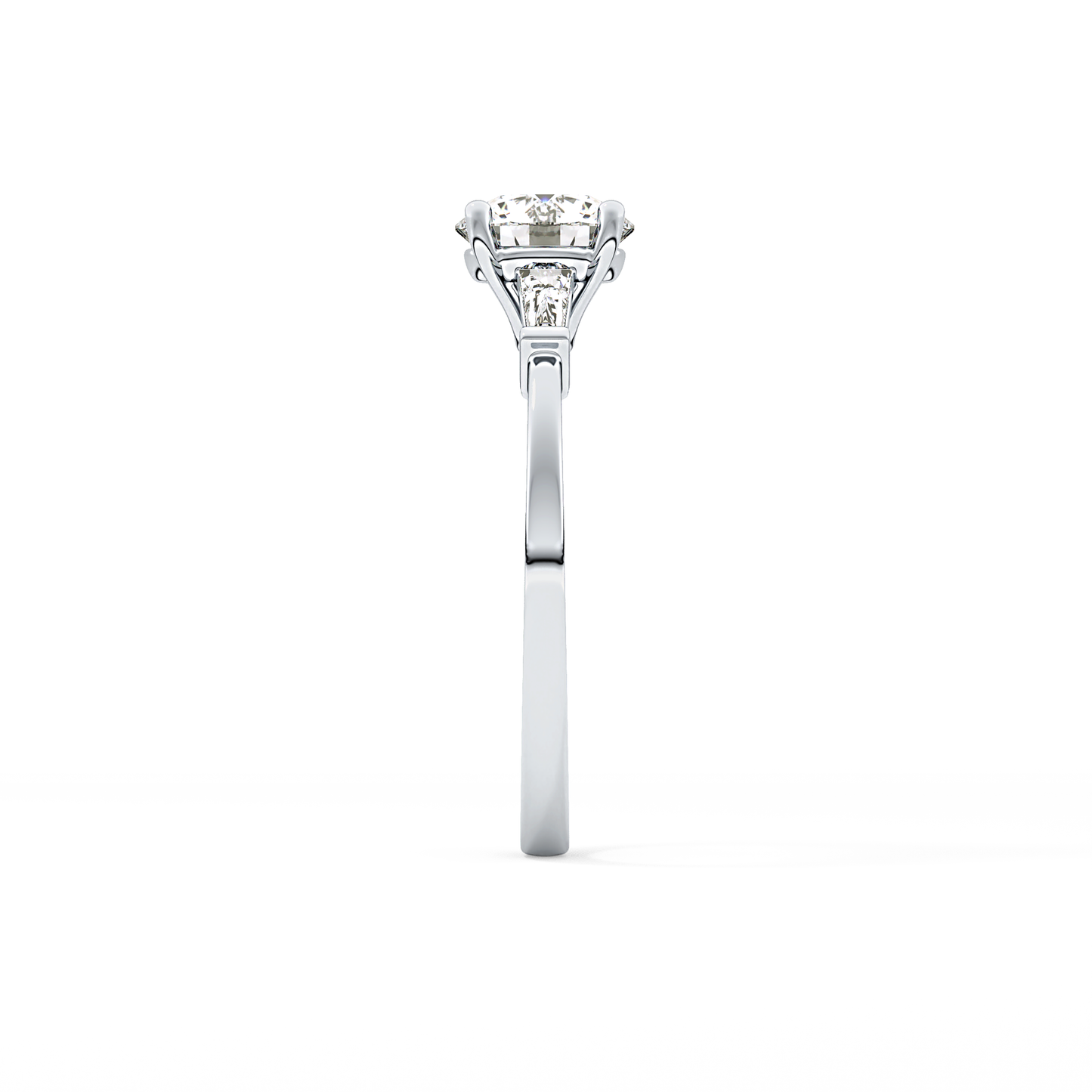 Round Cut 1.03 Carat Moissanite Ring – Three Stones Setting in Gold