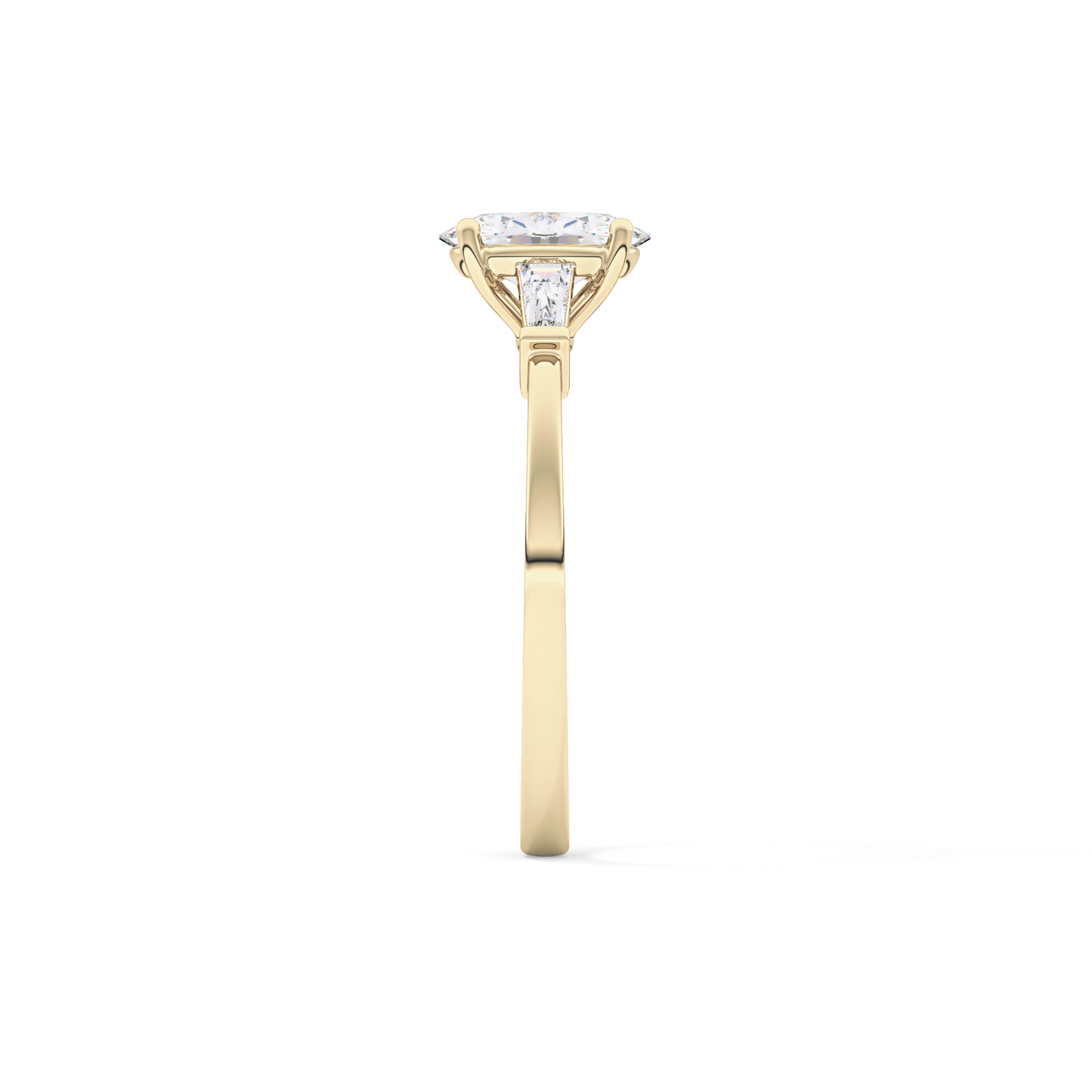 Oval Cut 0.83 Carat Moissanite Ring – Three Stones Setting in Gold