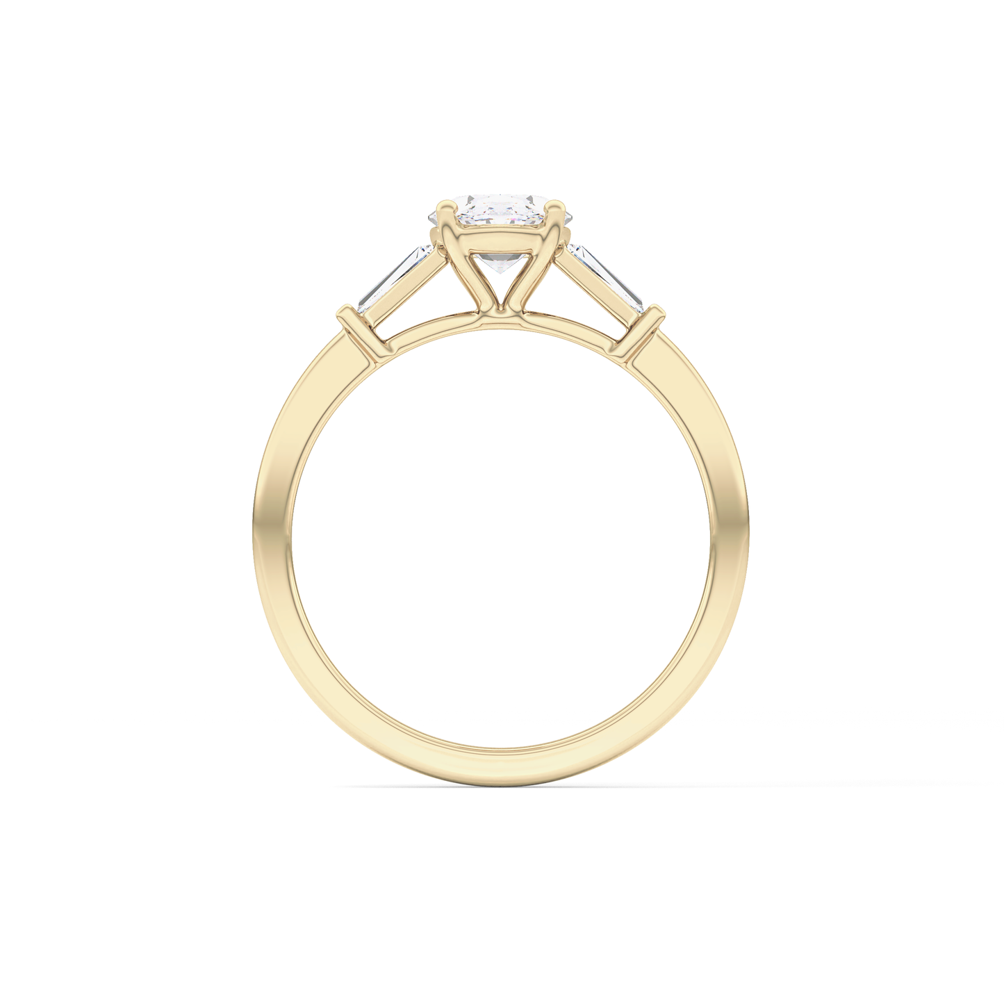 Oval Cut 0.83 Carat Moissanite Ring – Three Stones Setting in Gold