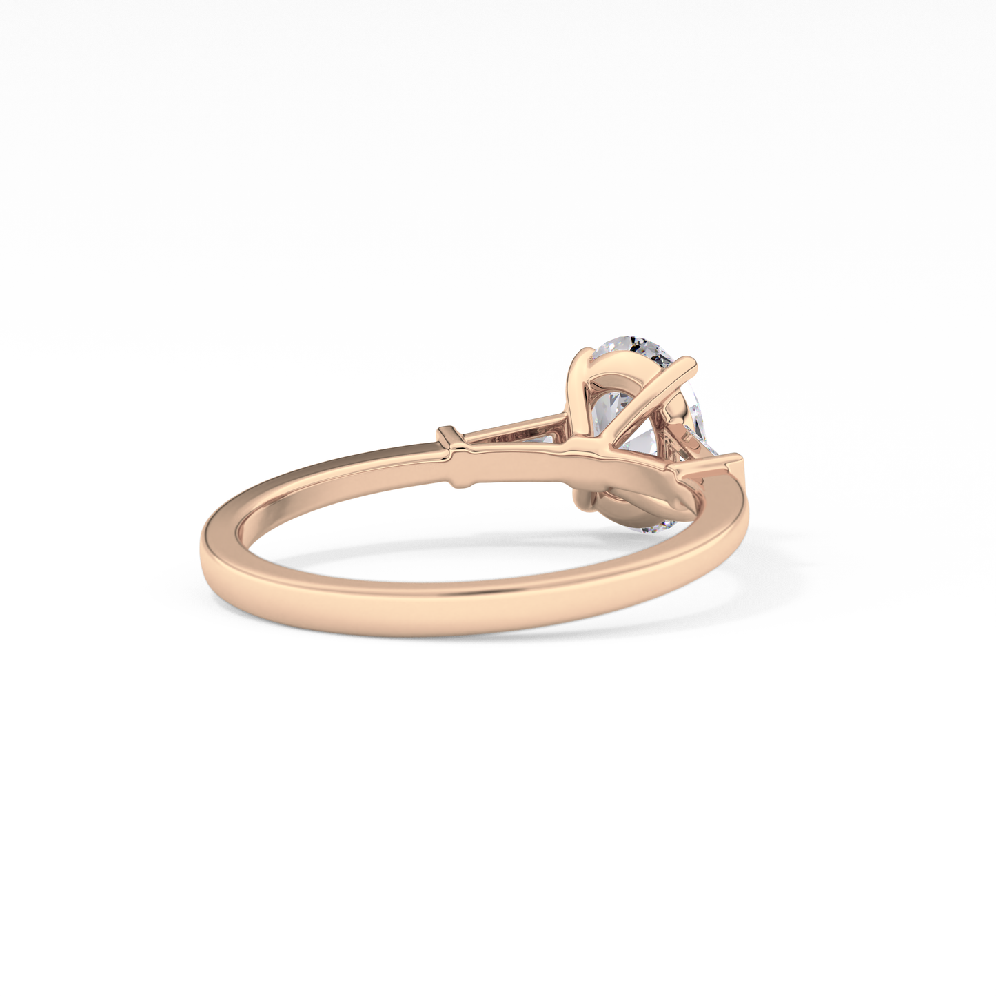 Oval Cut 0.83 Carat Moissanite Ring – Three Stones Setting in Gold