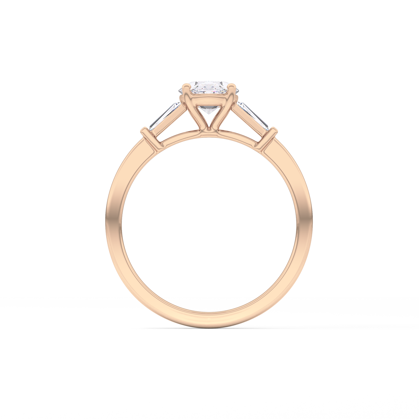Oval Cut 0.83 Carat Moissanite Ring – Three Stones Setting in Gold