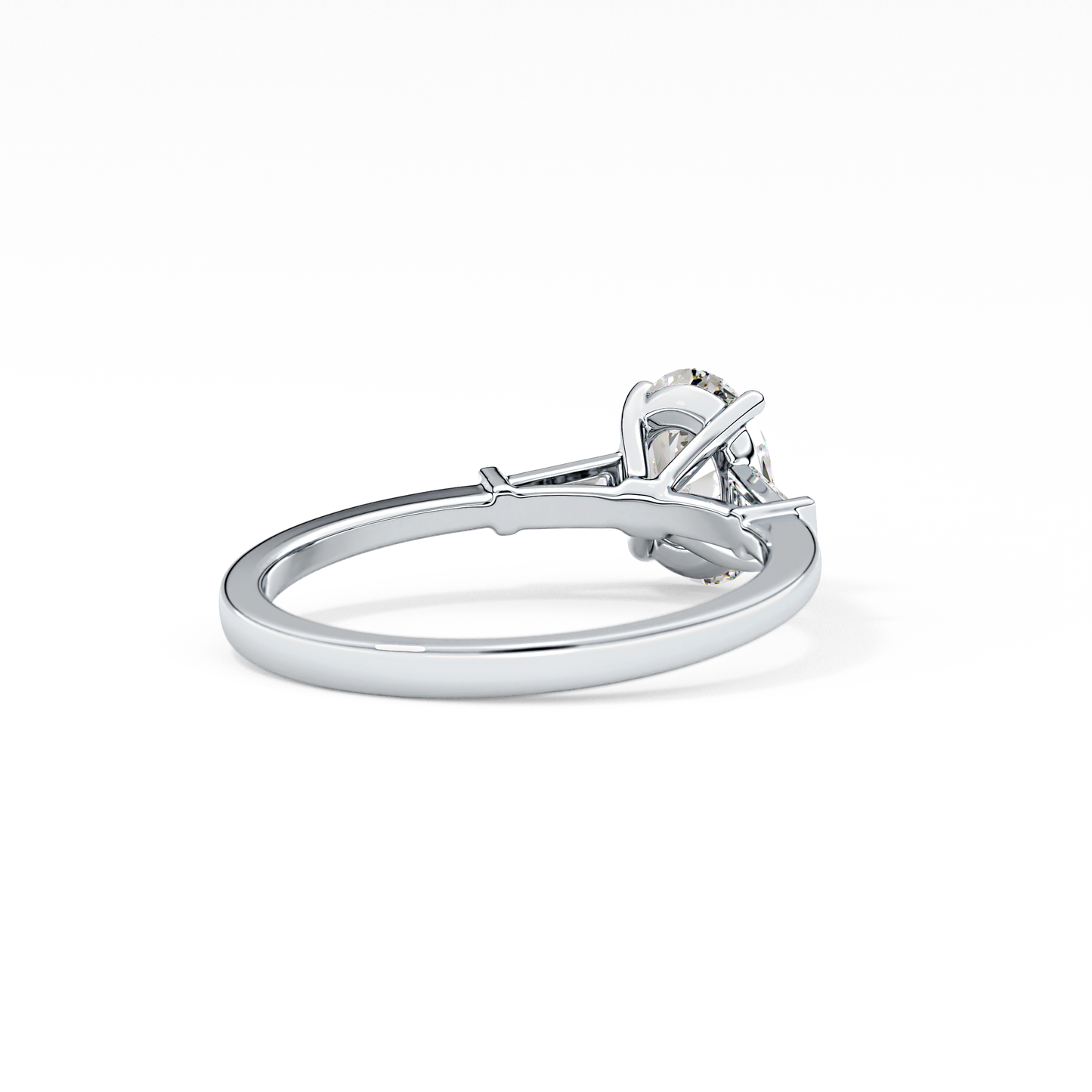 Oval Cut 0.83 Carat Moissanite Ring – Three Stones Setting in Gold