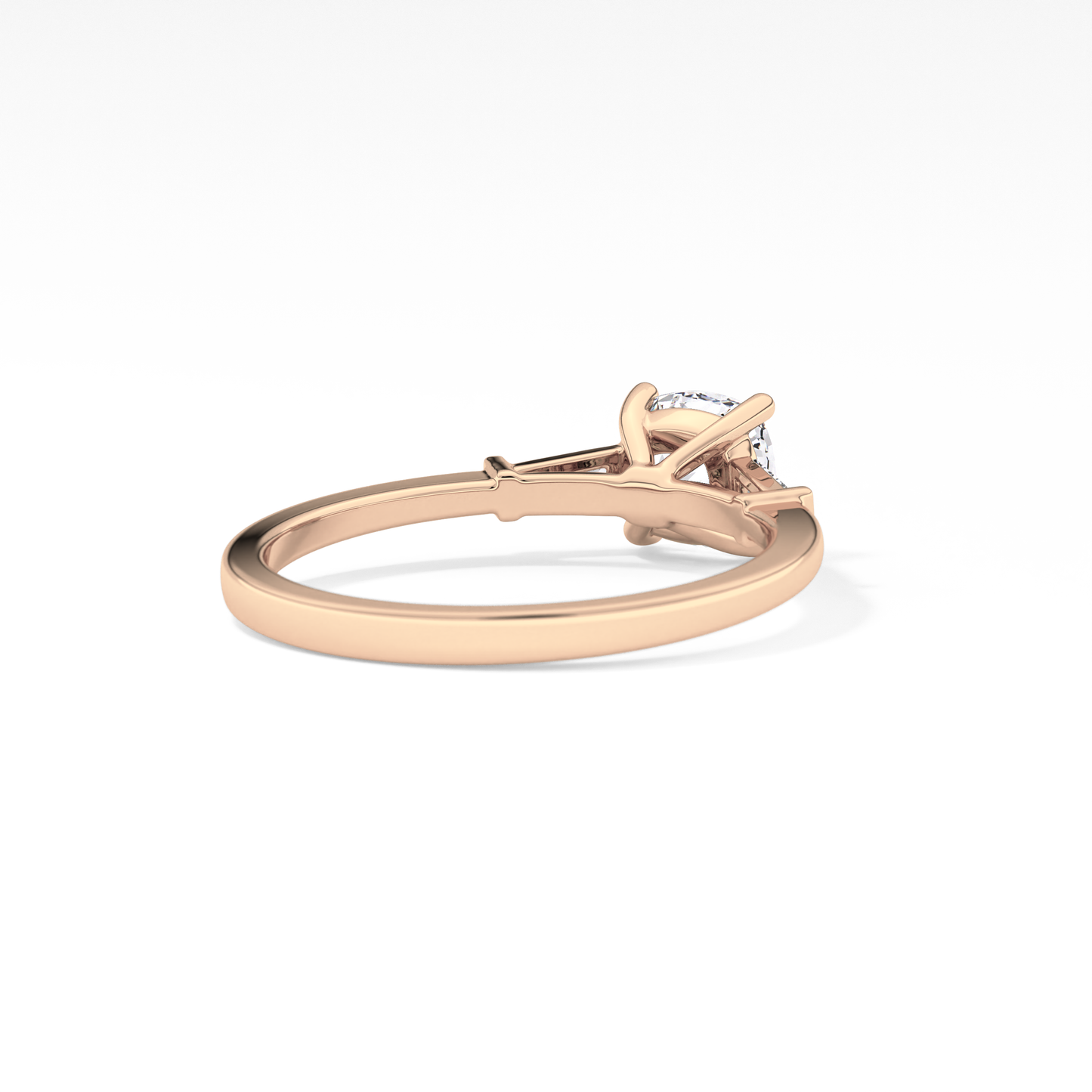 Cushion Cut 0.74 Carat Moissanite Ring – Three Stones Setting in Gold