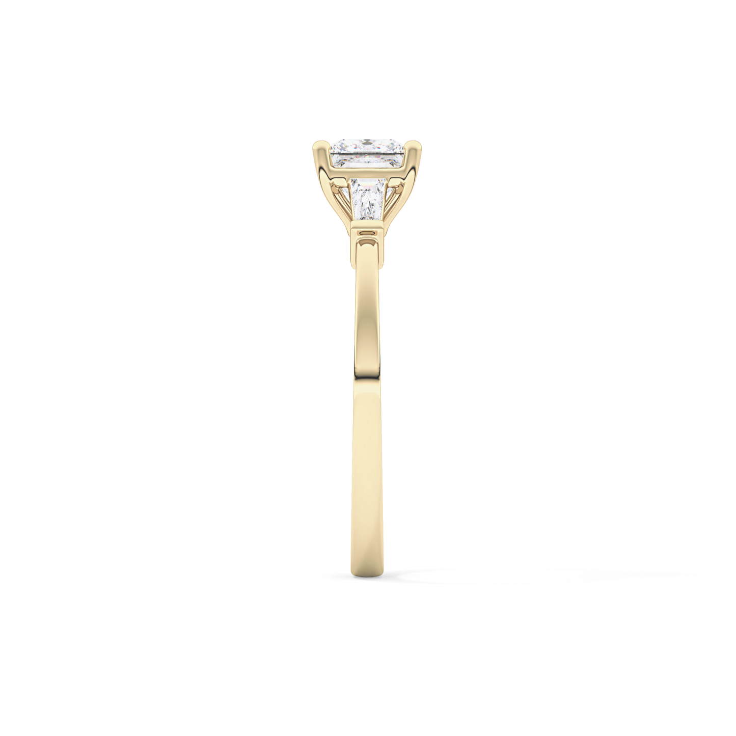 Princess Cut 0.78 Carat Moissanite Ring – Three Stones Setting in Gold