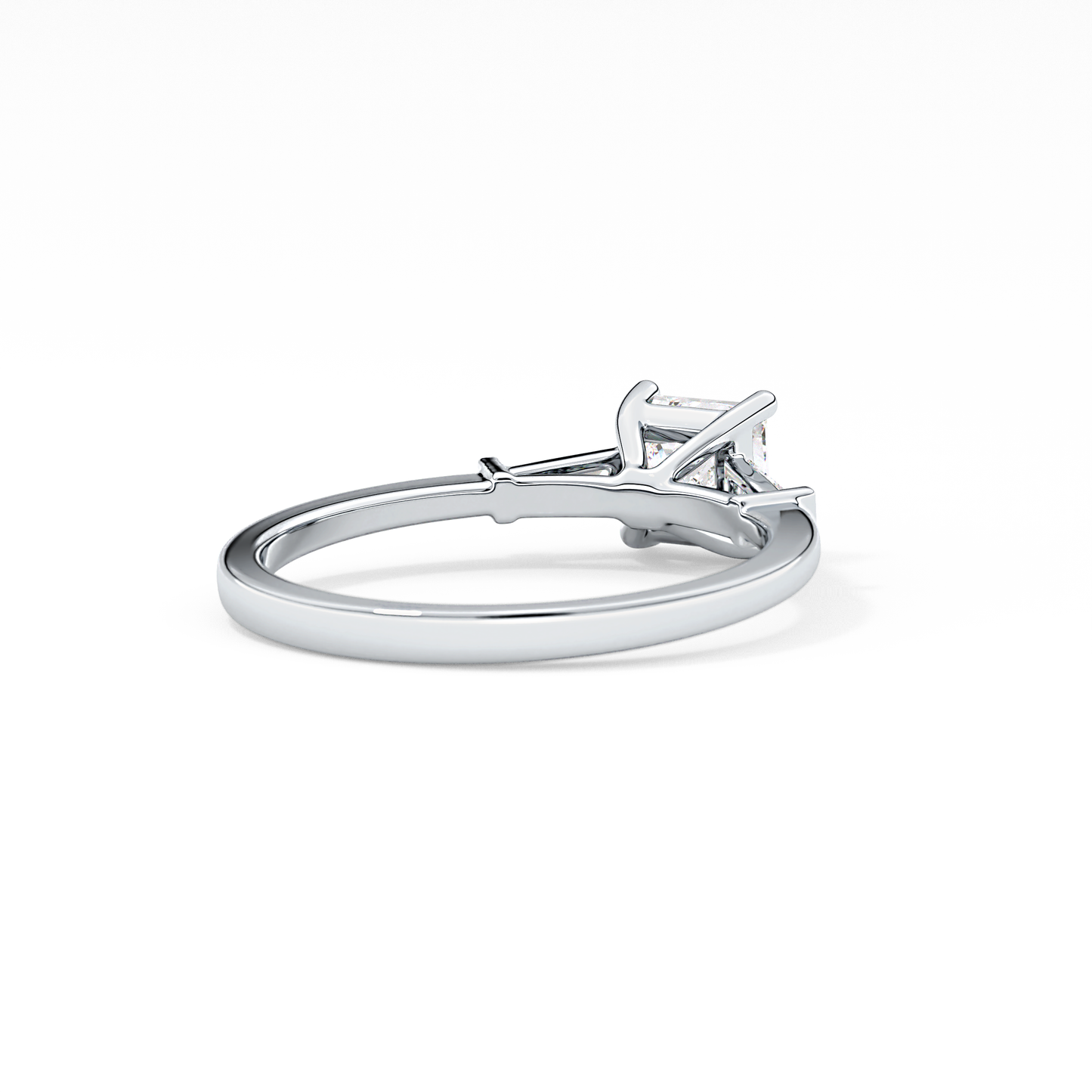 Princess Cut 0.78 Carat Moissanite Ring – Three Stones Setting in Gold