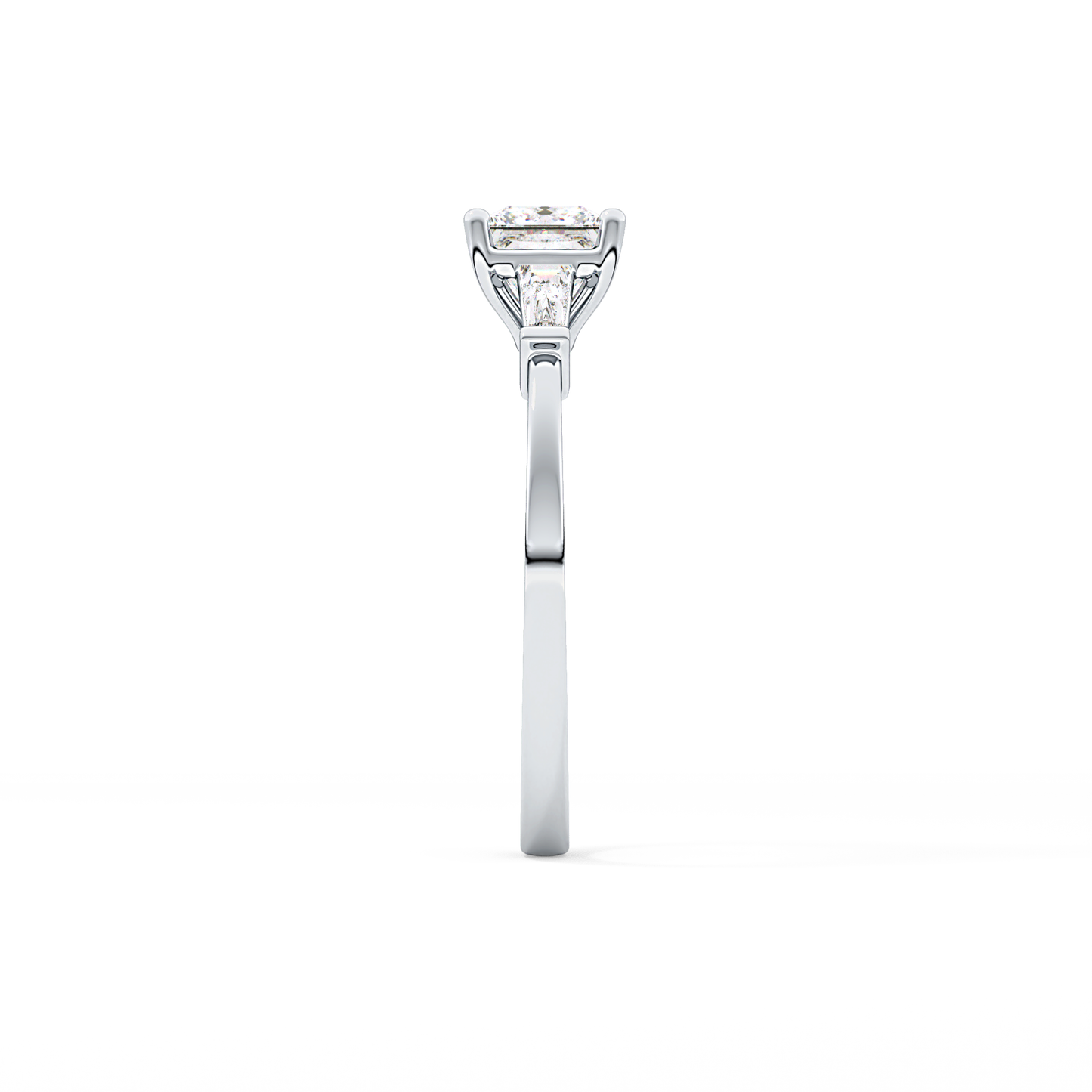 Princess Cut 0.78 Carat Moissanite Ring – Three Stones Setting in Gold